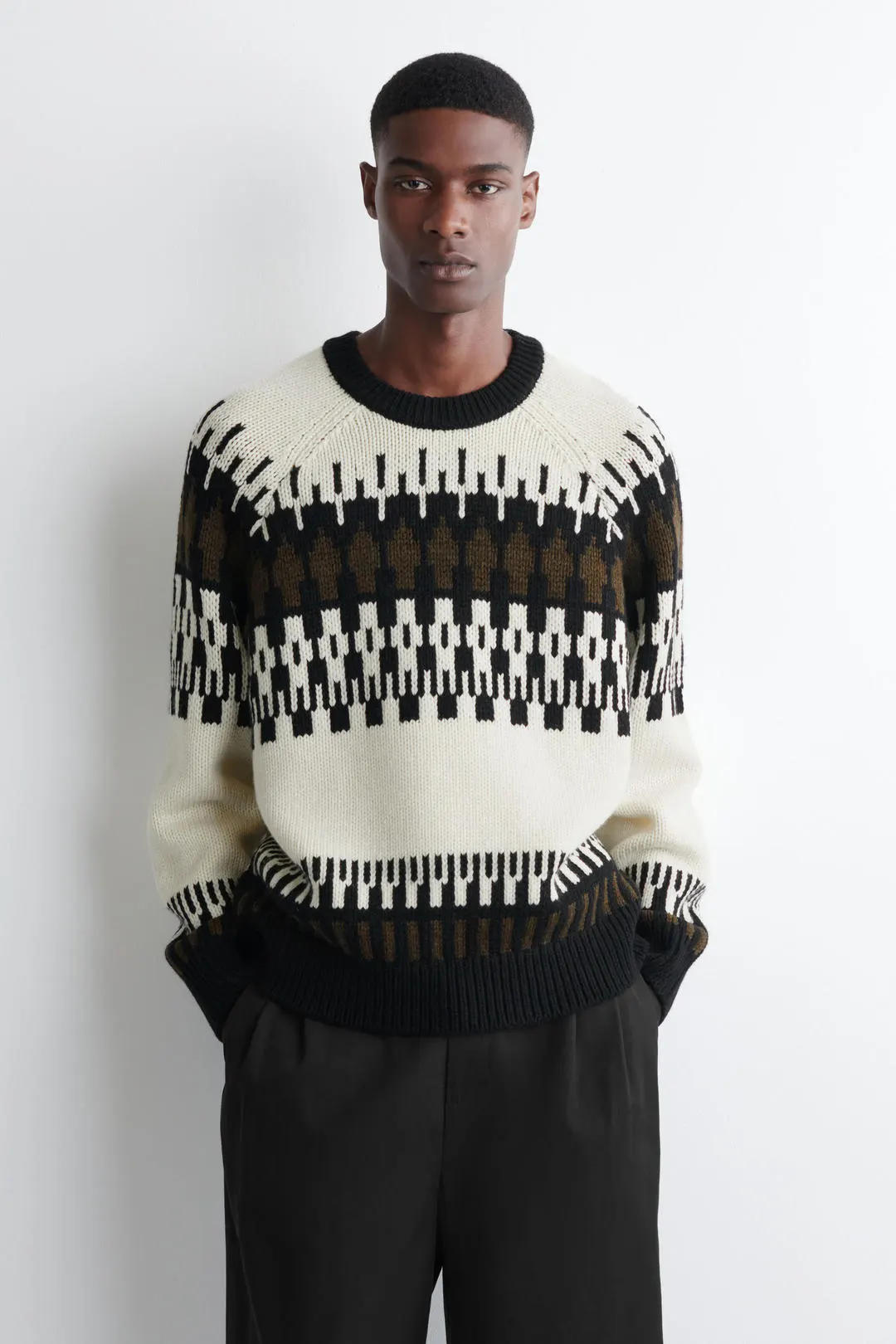 Джемпер из смесовой шерсти с узором Fair Isle свободного кроя, COS