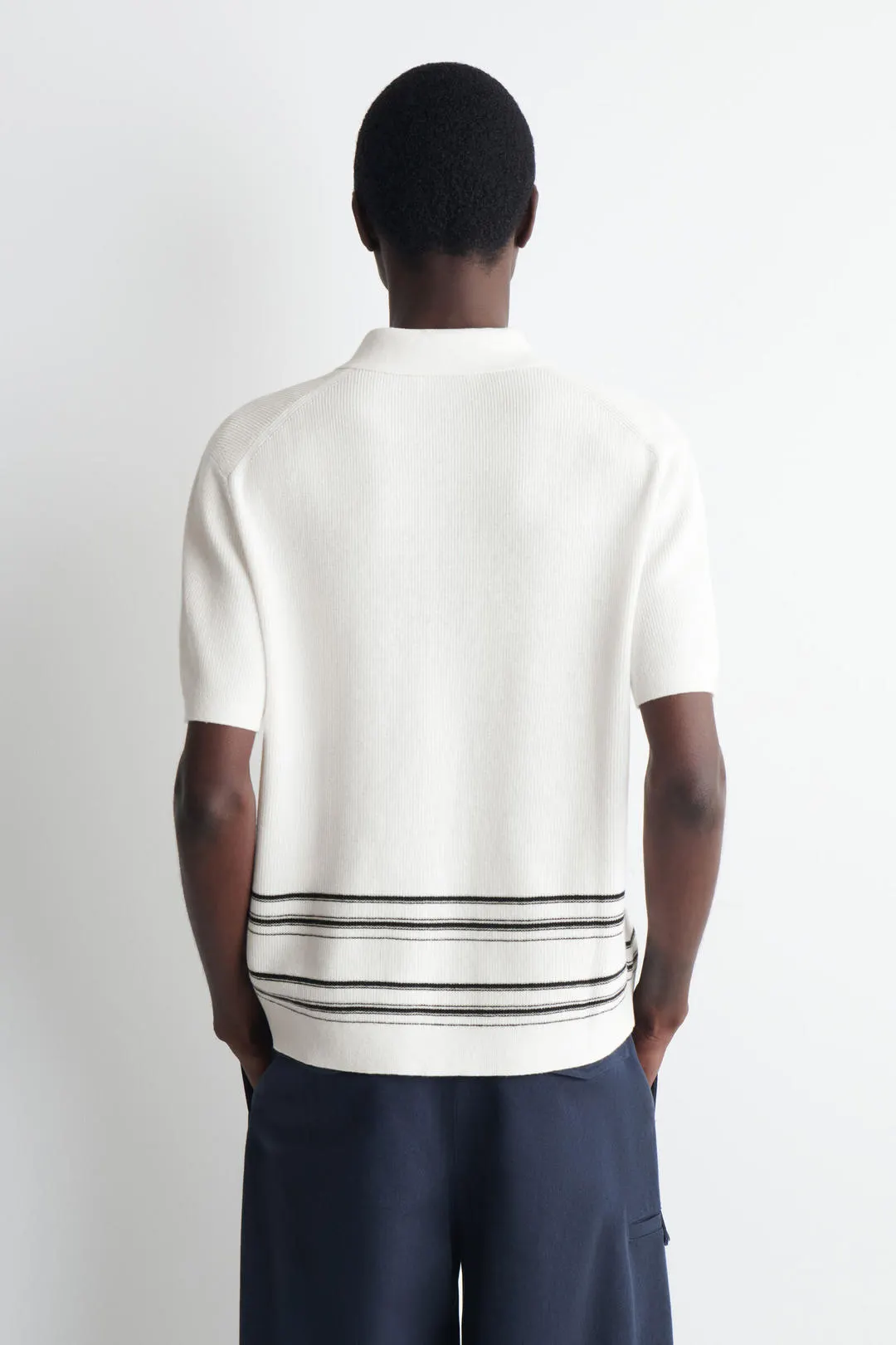 Поло в полоску из смесового хлопка, COS