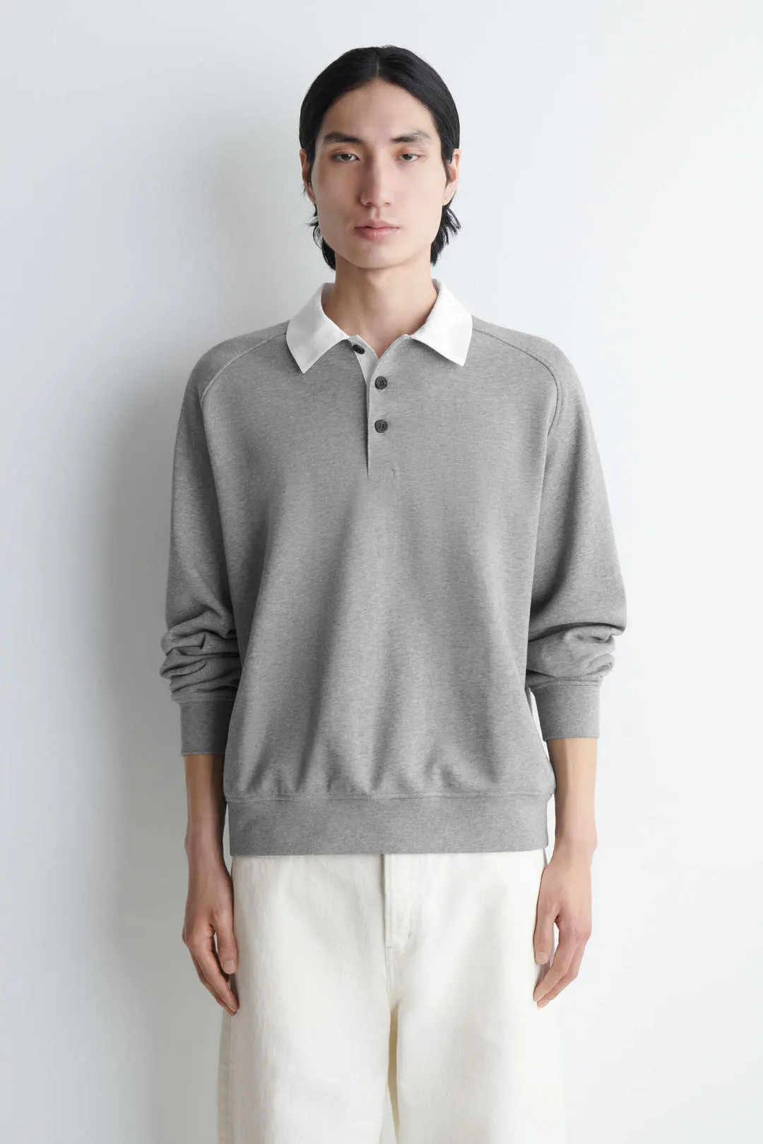 Трикотажное поло с контрастным воротником, COS