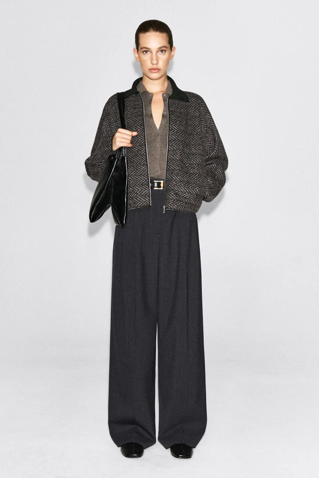 Куртка свободного кроя из смесовой шерсти на молнии, COS