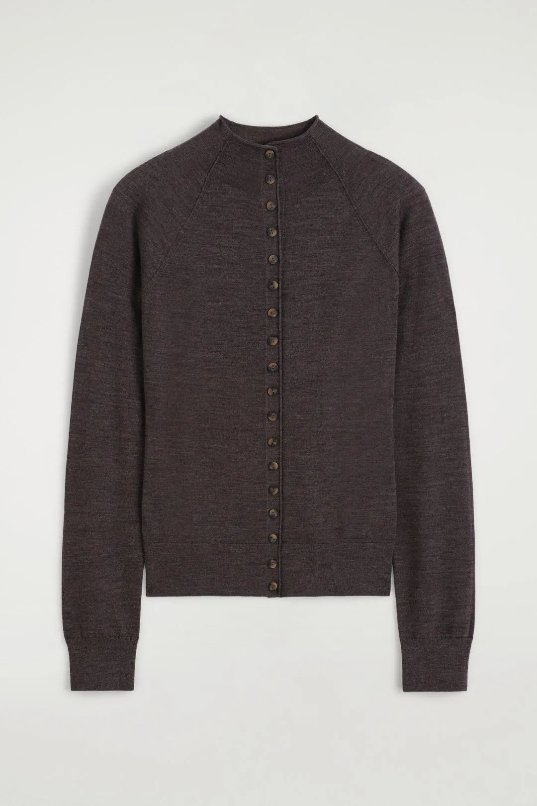 Кардиган облегающего кроя из шерсти мериноса с высоким воротником, COS