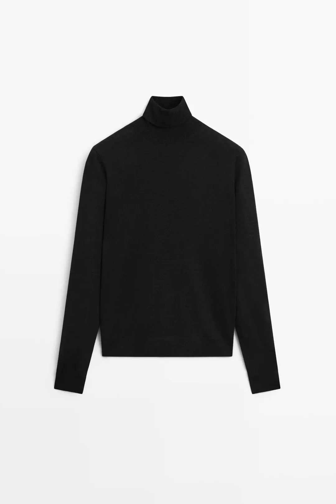 Вязаный свитер из смесовой шерсти с высоким воротником, Massimo Dutti