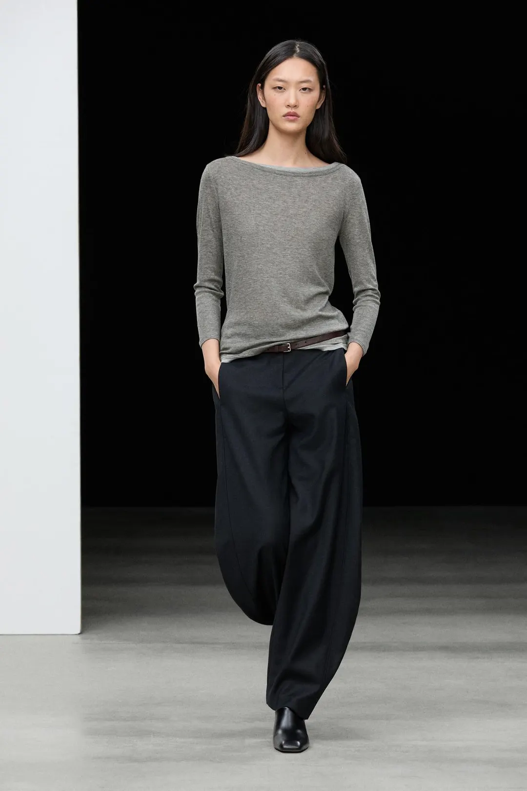 Футболка с двойным вырезом лодочкой, Massimo Dutti