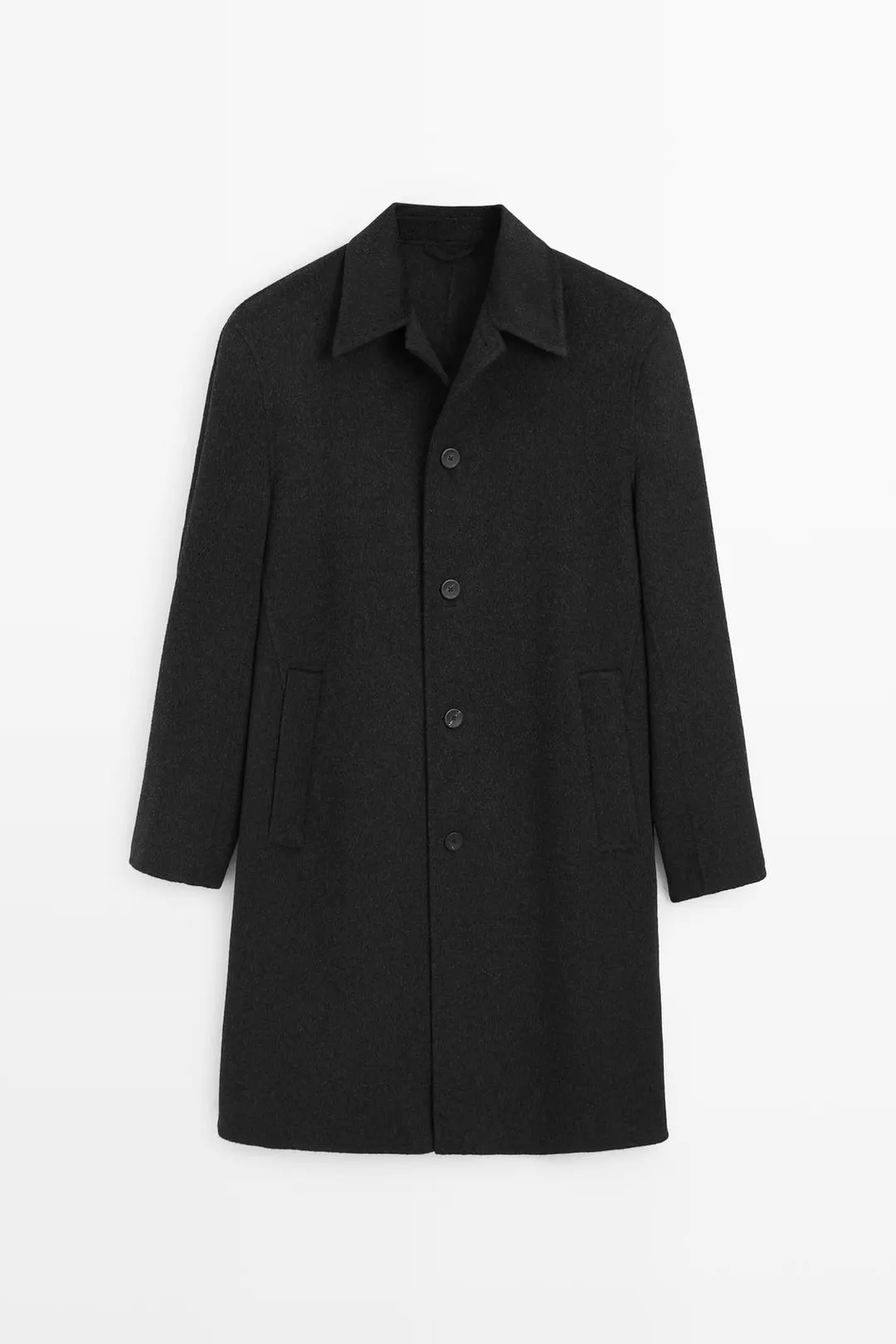 Длинное пальто из смесовой шерсти, Massimo Dutti