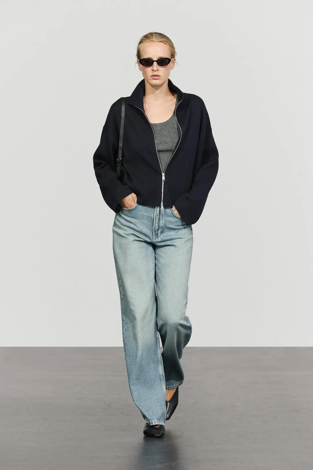 Трикотажная хлопковая куртка на молнии, Massimo Dutti