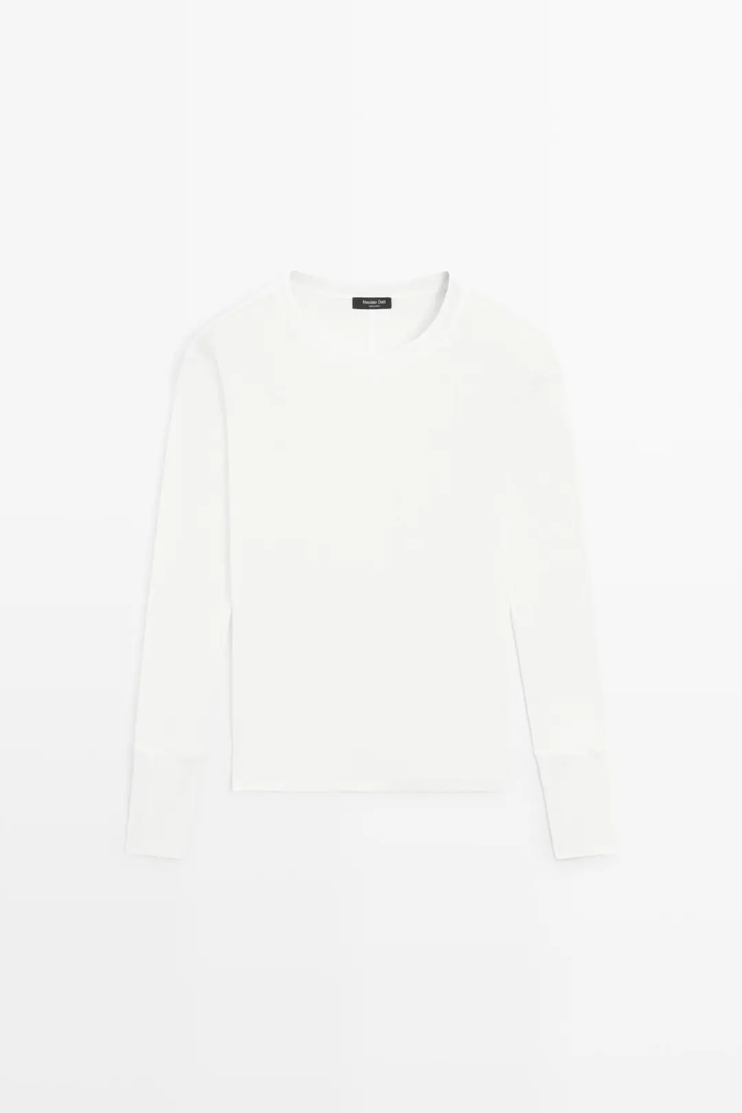 Лонгслив с отделкой на манжетах, Massimo Dutti