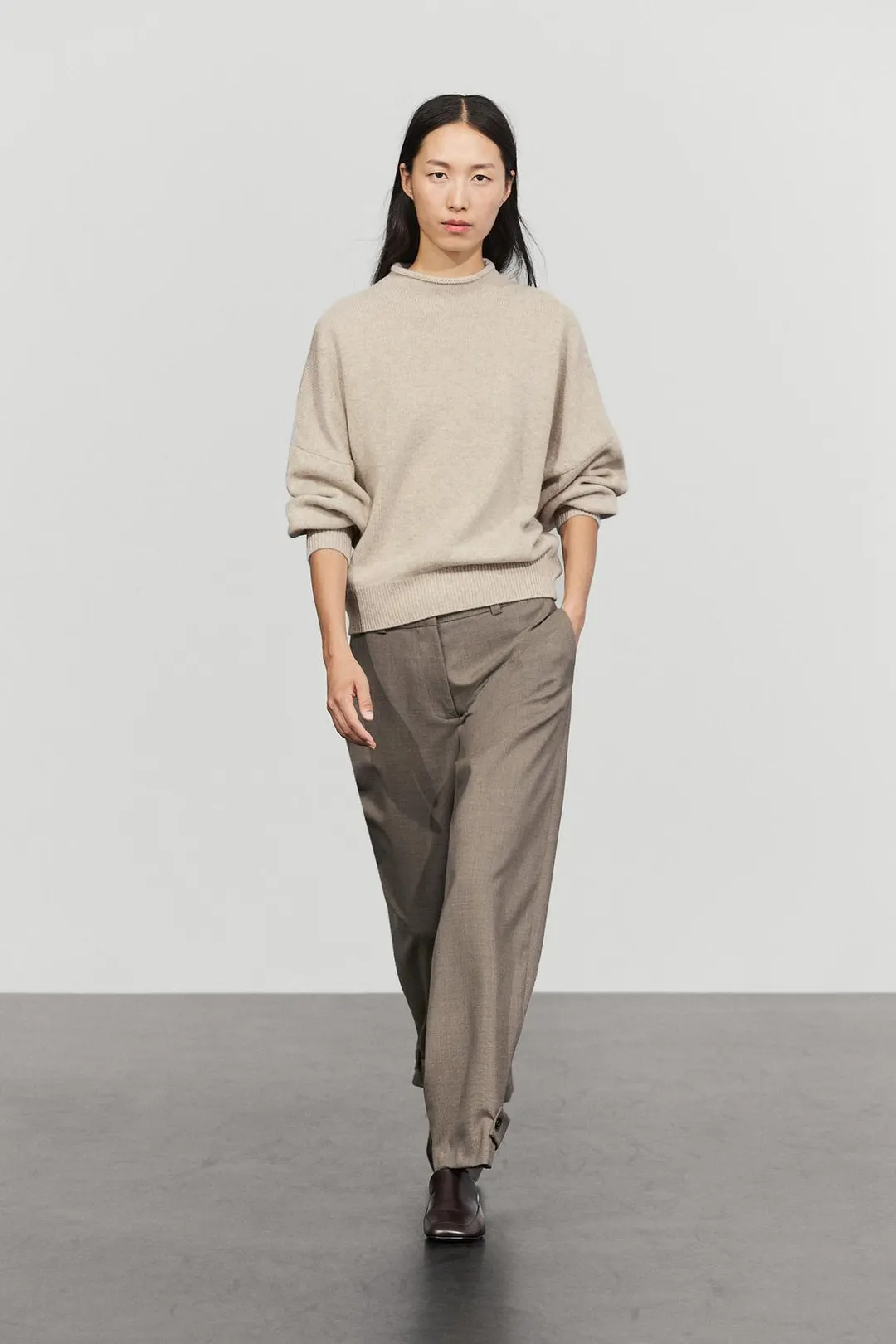 Свитер вязаный оверсайз из 100% шерсти, Massimo Dutti
