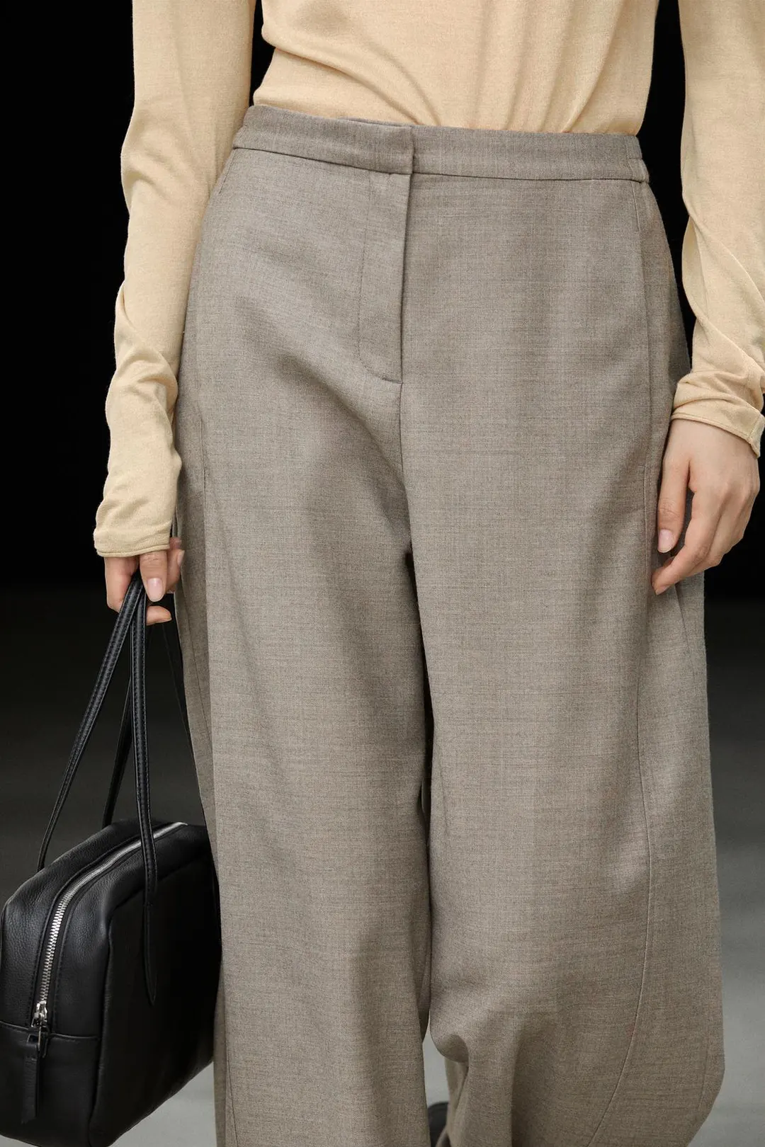 Брюки фланелевые кроя barrel, Massimo Dutti