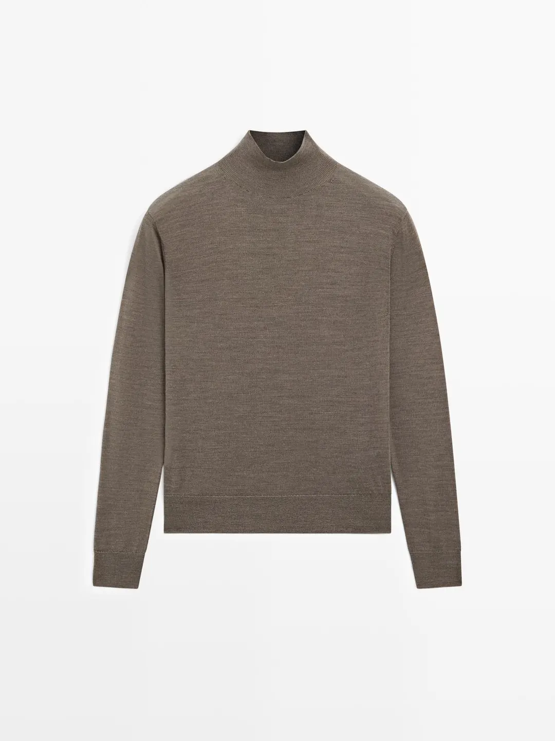 Вязаный свитер с воротником-стойкой из 100% шерсти, Massimo Dutti
