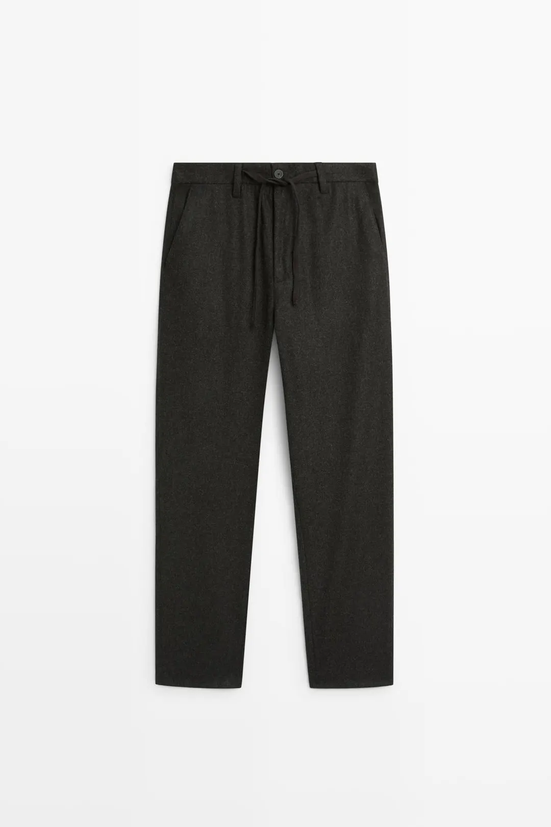 Фланелевые брюки из смесовой шерсти в стиле тотал-лук, Massimo Dutti