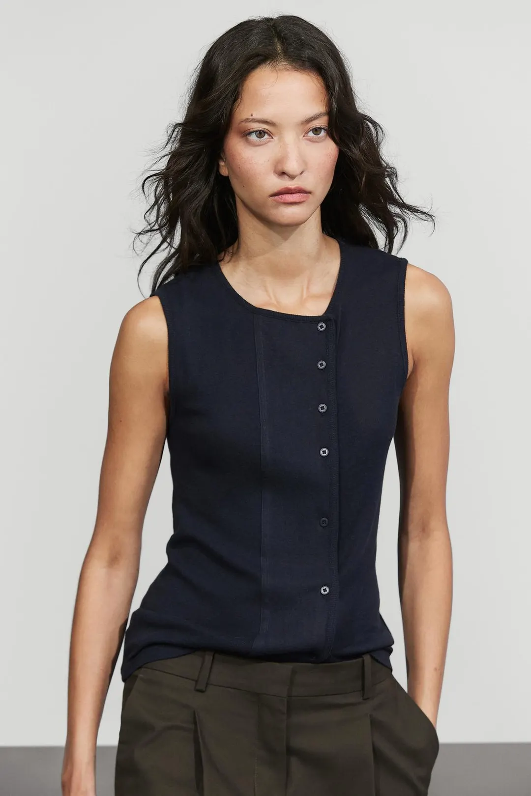 Футболка из смесового хлопка с планкой на пуговицах, Massimo Dutti