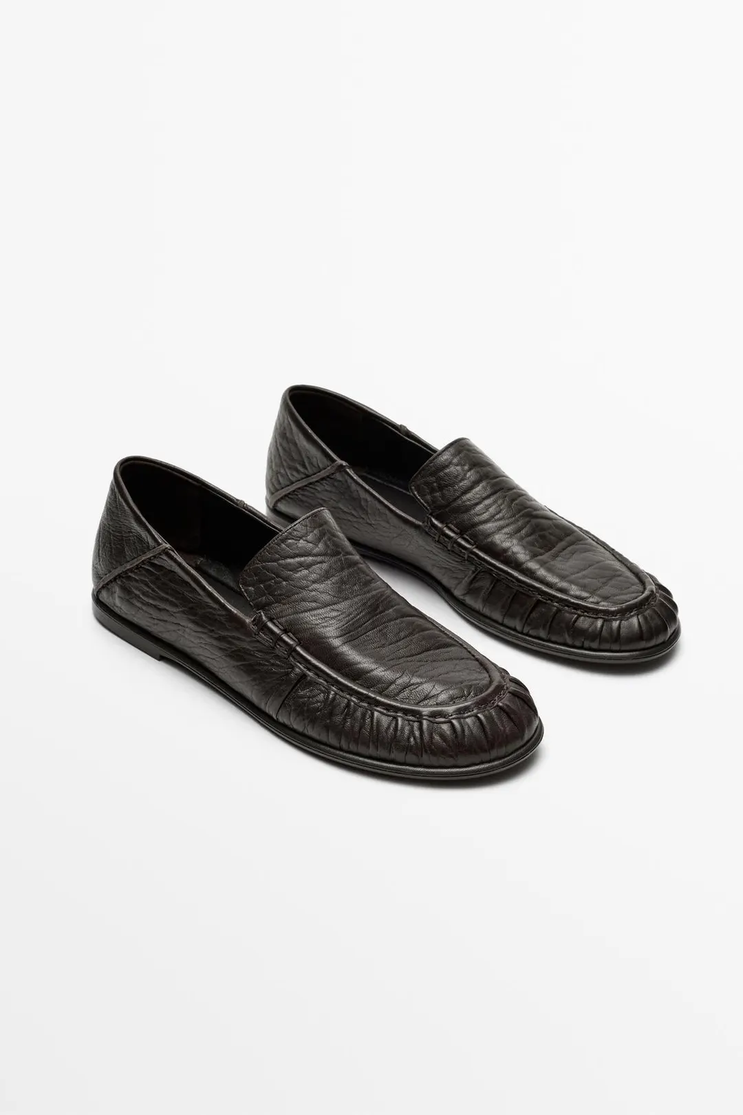 Лоферы из зернистой кожи, Massimo Dutti