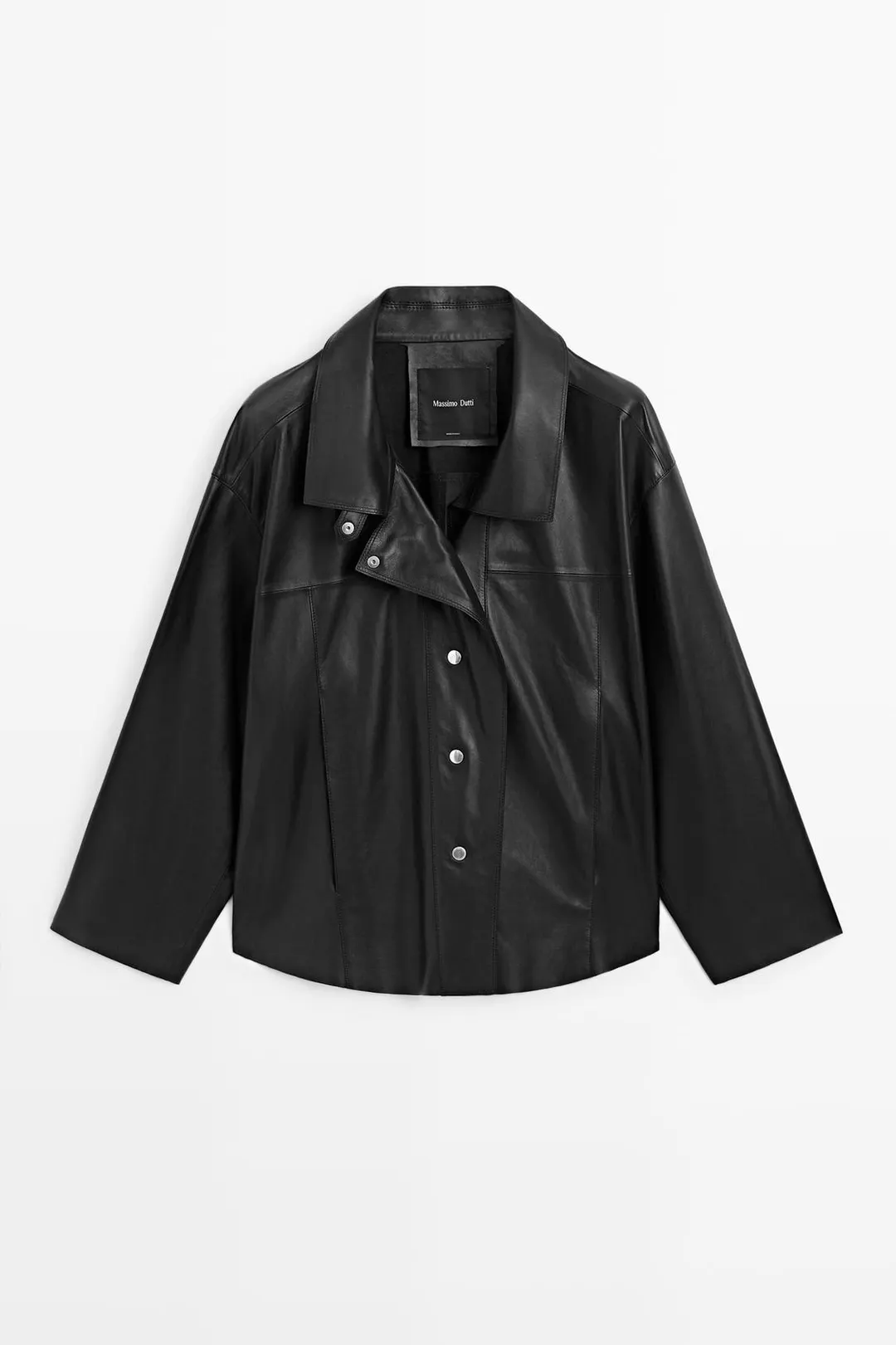 Кожаная куртка с пуговицами, Massimo Dutti