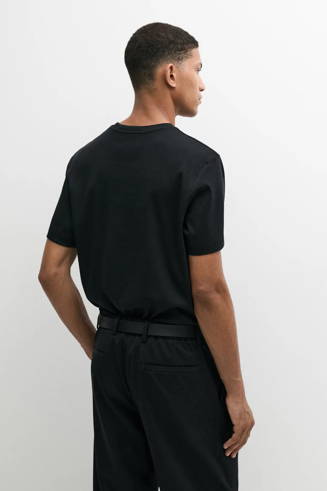 Футболка в рубчик из 100% мерсеризованного хлопка, Massimo Dutti