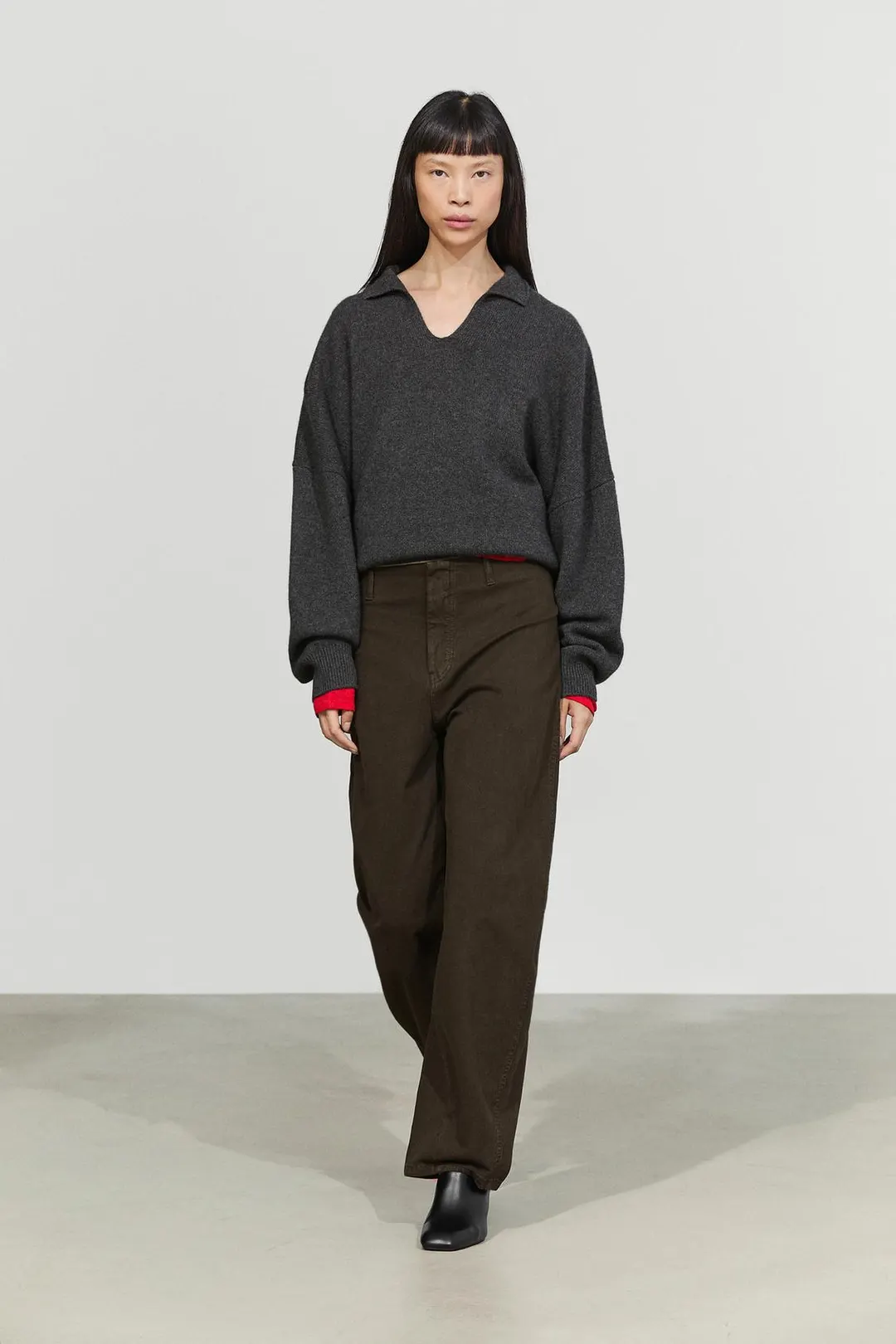 Брюки кроя carrot с декоративными швами, Massimo Dutti