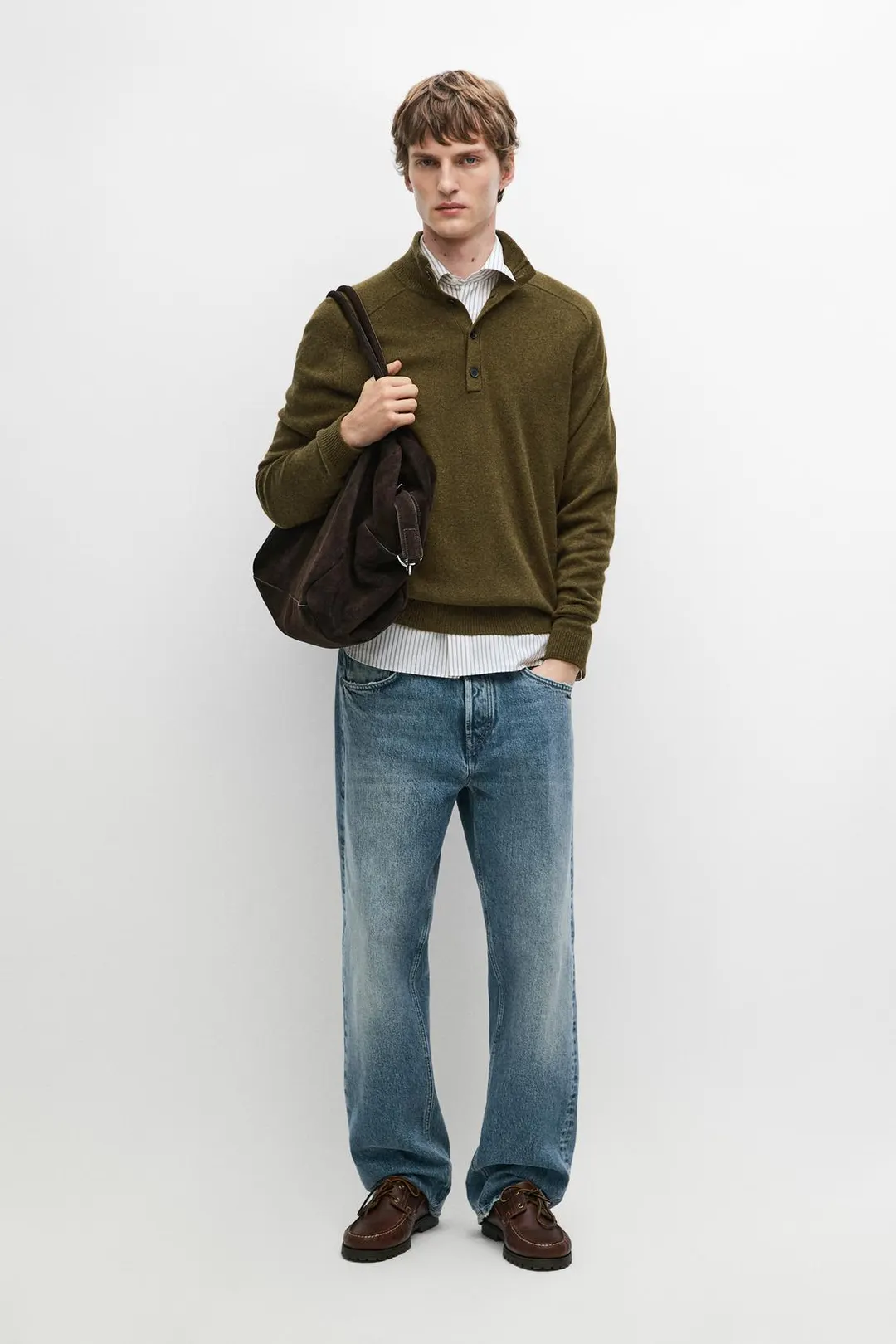 Свитер из смесовой шерсти с воротником-стойкой, Massimo Dutti