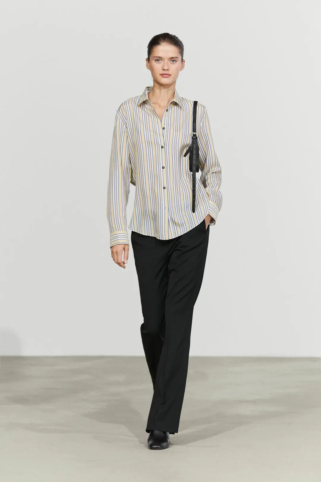 Струящаяся рубашка с полосками, Massimo Dutti