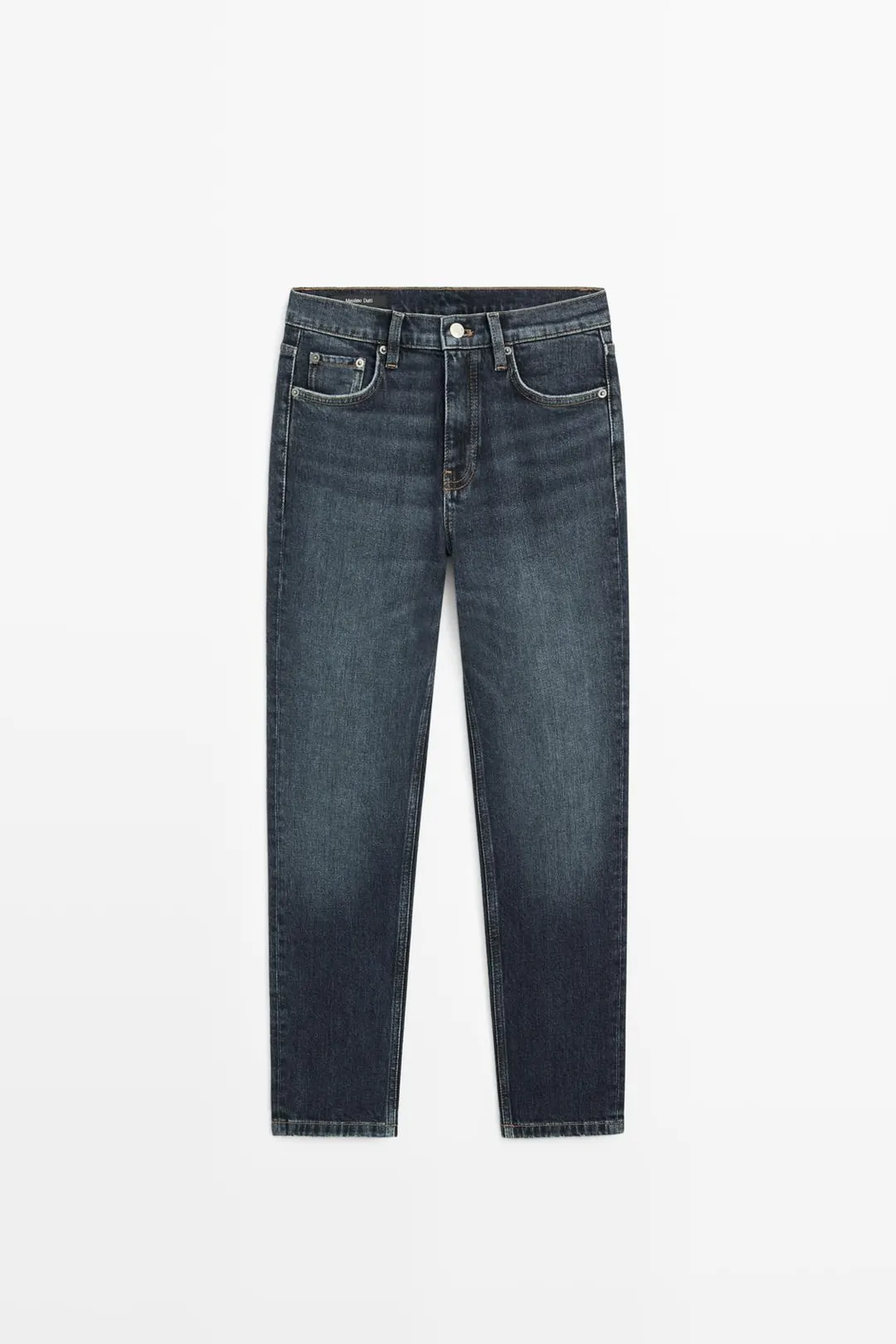 Укороченные зауженные джинсы со средней посадкой, Massimo Dutti