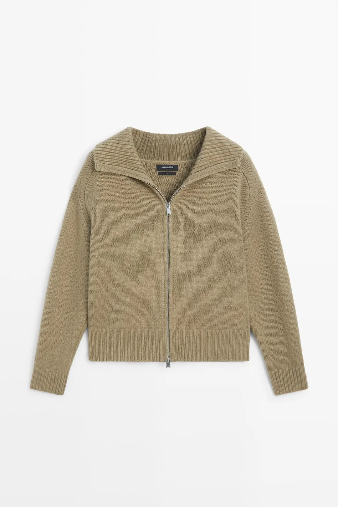 Кардиган из 100% шерсти на молнии, Massimo Dutti