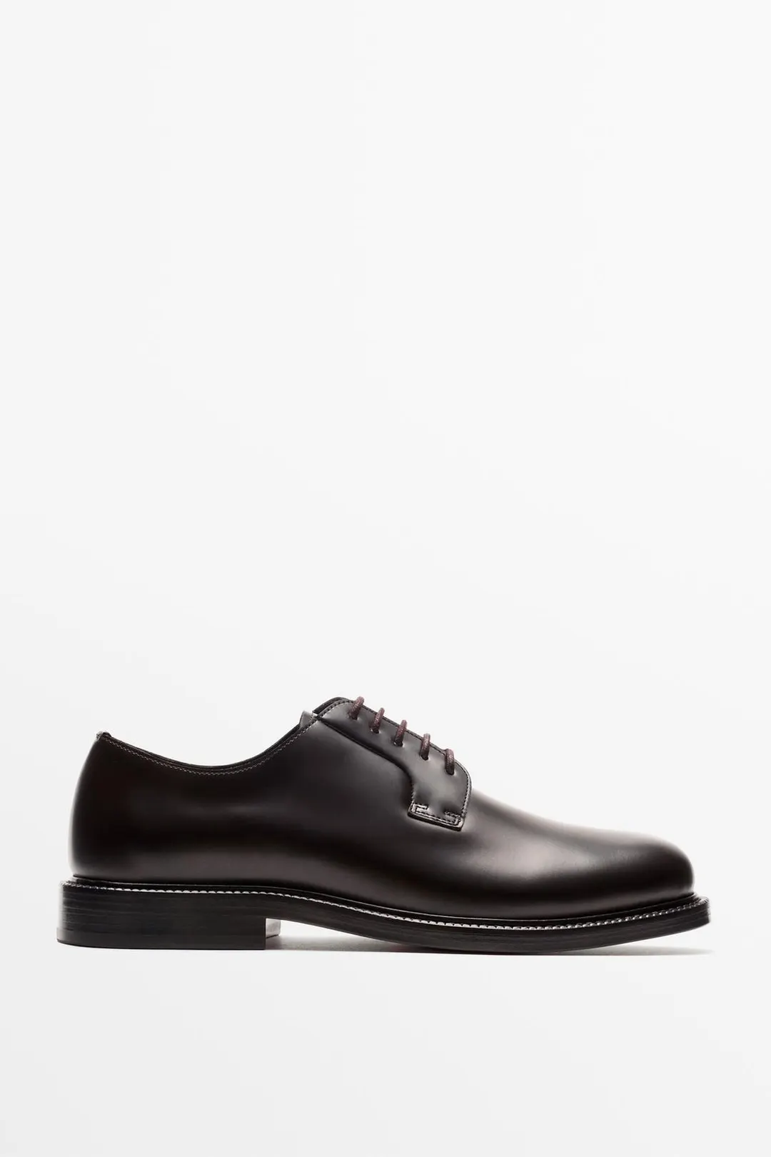 Классические кожаные туфли блюхер, Massimo Dutti