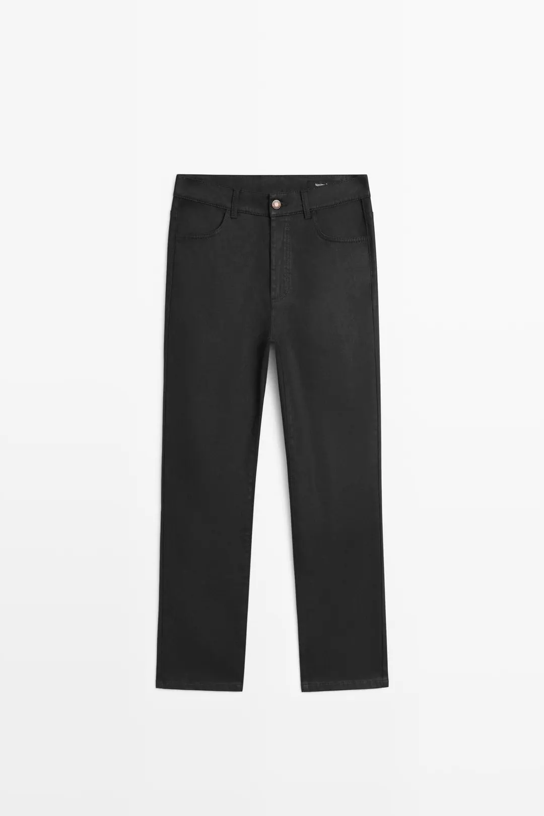 Брюки прямого кроя с вощеным покрытием, Massimo Dutti