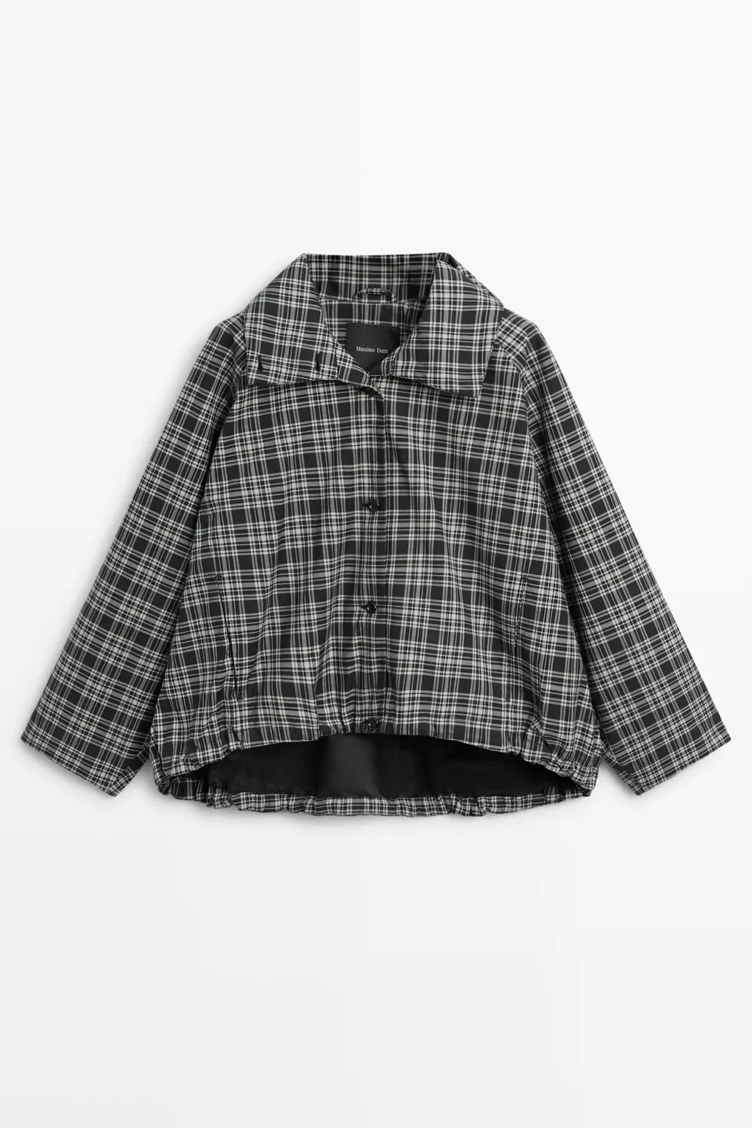Клетчатый бомбер оверсайз, Massimo Dutti