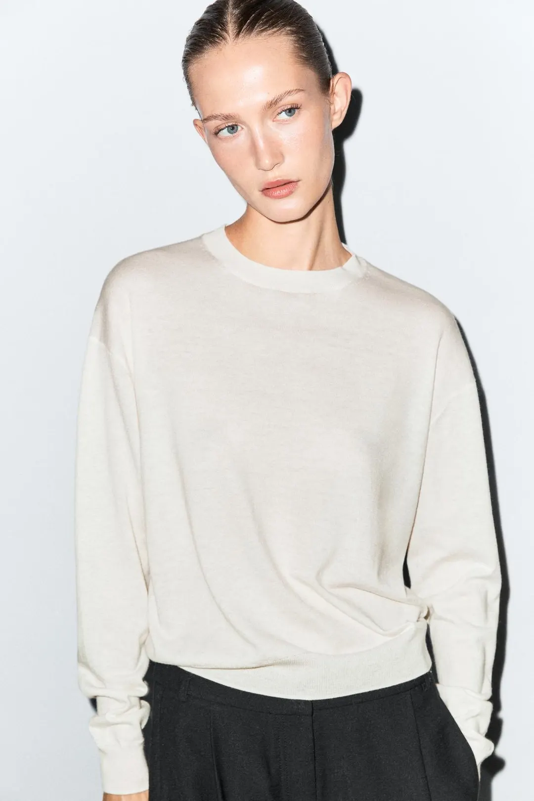 Свитер тонкой вязки с круглым вырезом, Massimo Dutti