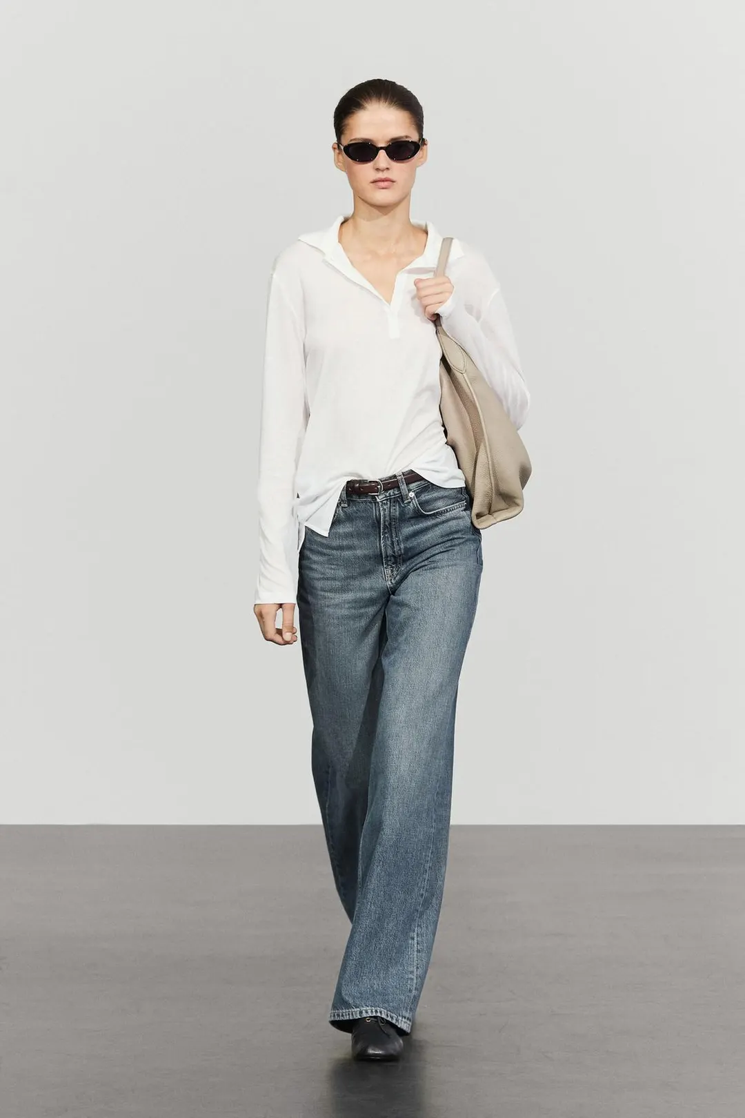 Поло с длинными рукавами из 100% хлопка, Massimo Dutti