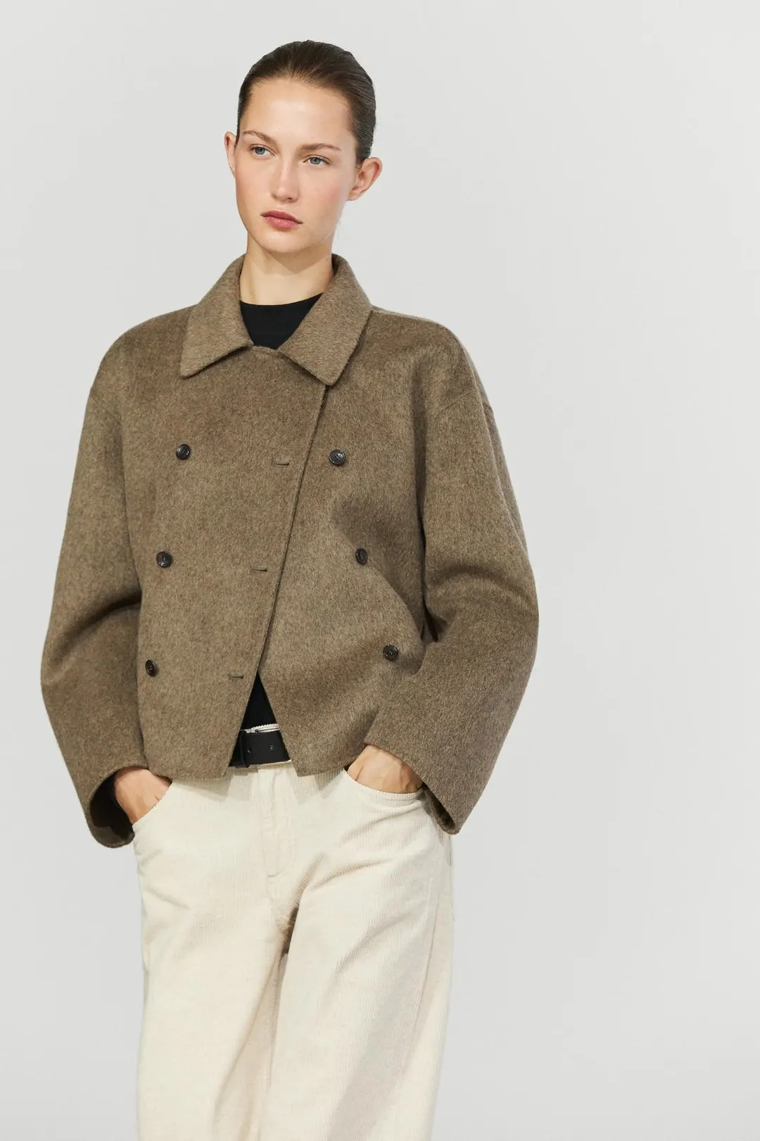 Короткое шерстяное пальто, Massimo Dutti