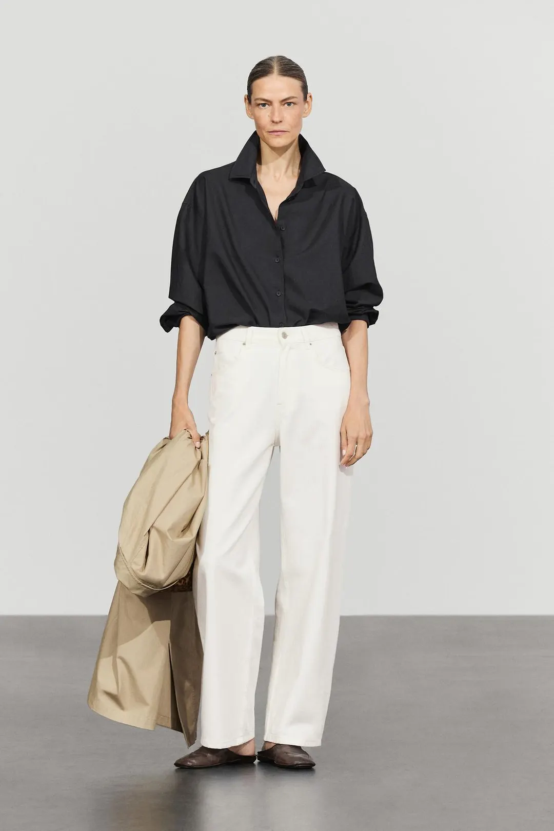 Джинсы-бочонки с высокой посадкой, Massimo Dutti
