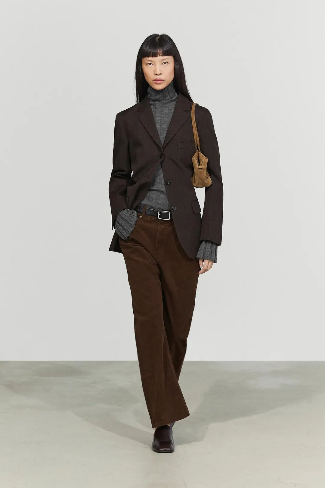 Брюки клеш из микровельвета, Massimo Dutti
