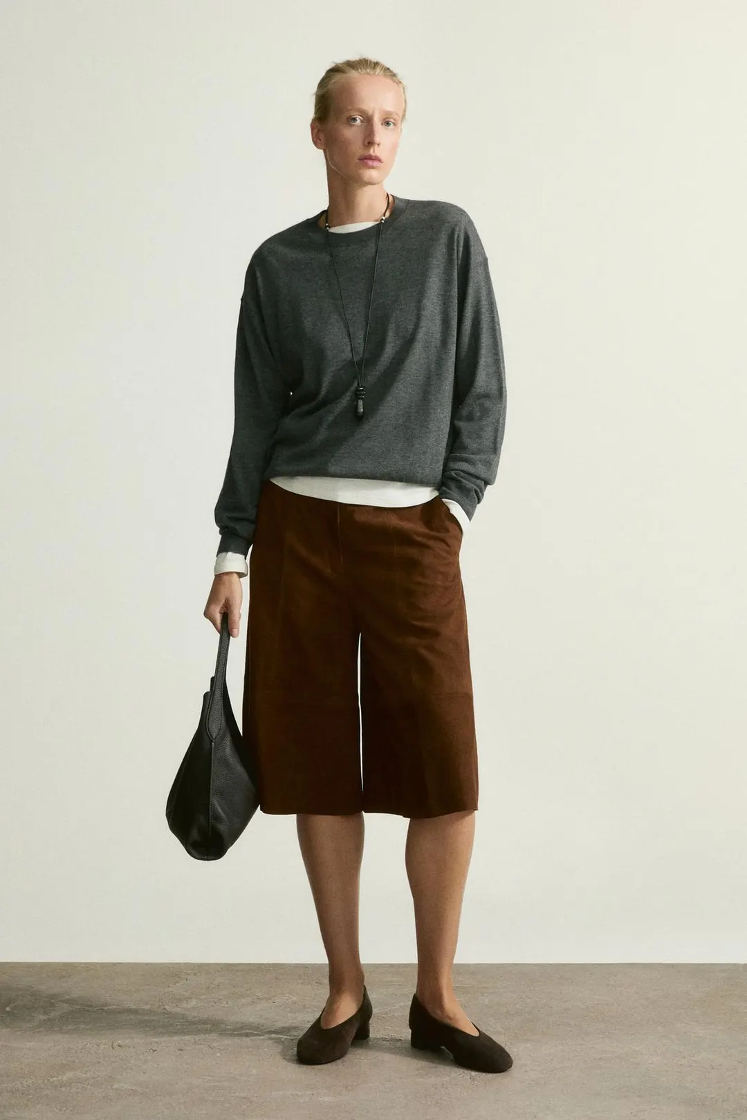 Туфли на каблуке из замшевого спилка, Massimo Dutti
