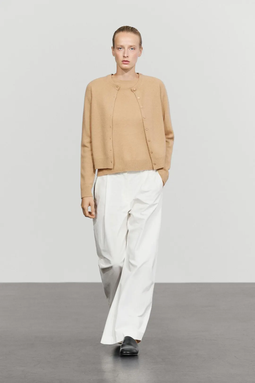 Кардиган укороченный вязаный из 100% кашемира, Massimo Dutti