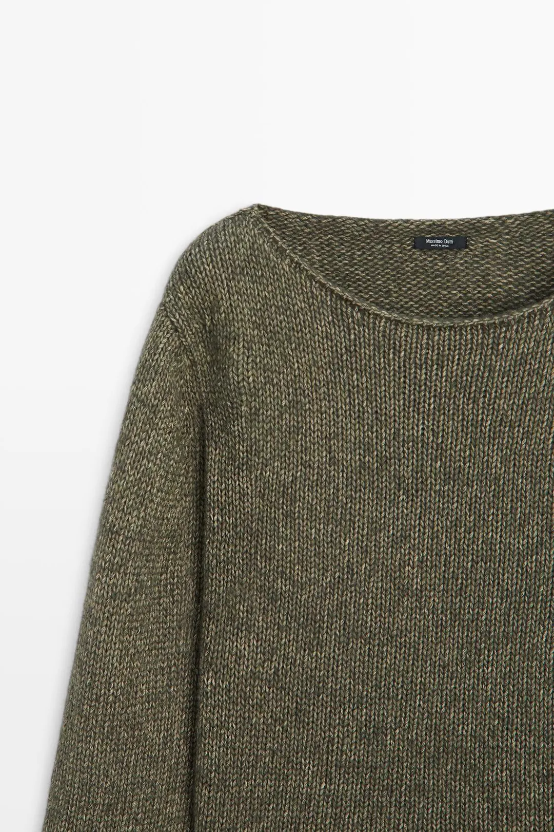 Свитер вязаный из смесовой шерсти с вырезом лодочкой, Massimo Dutti