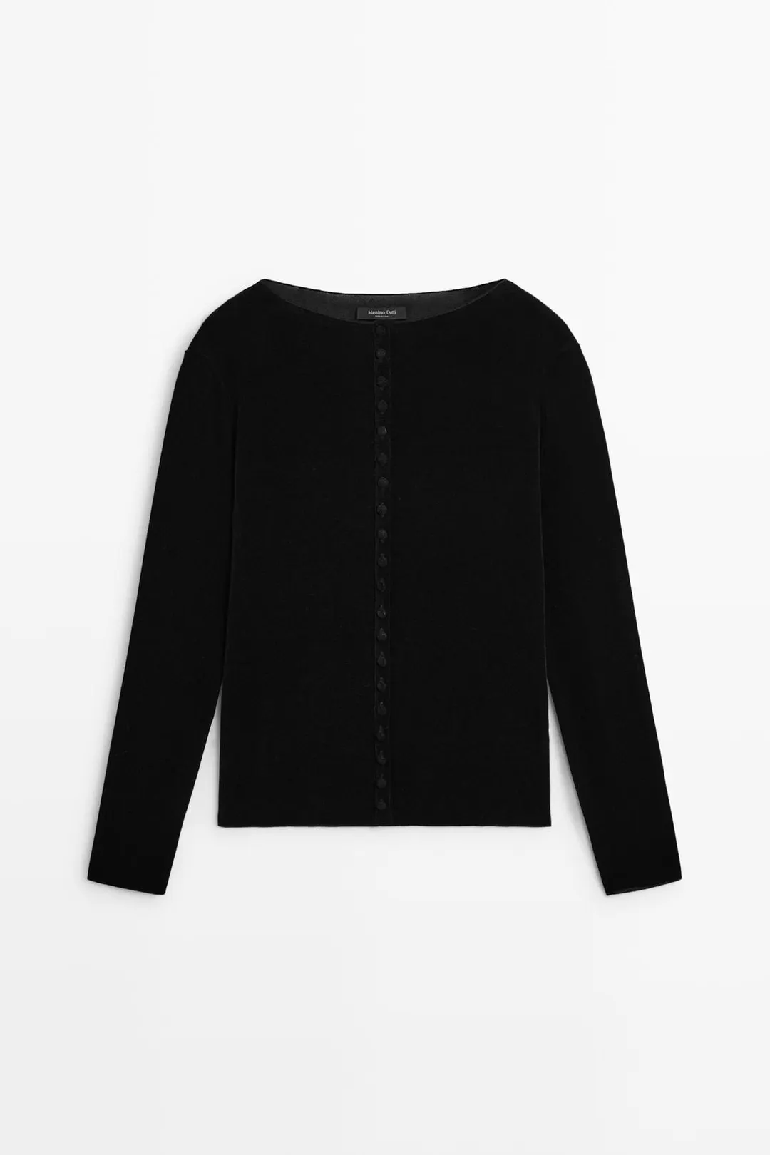 Вязаный кардиган с длинными рукавами и пуговицами, Massimo Dutti