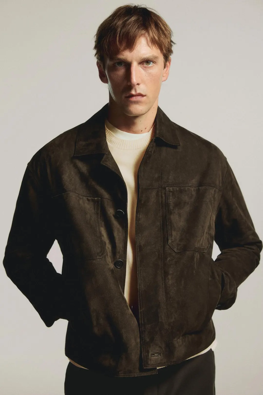 Замшевая куртка свободного кроя, Massimo Dutti