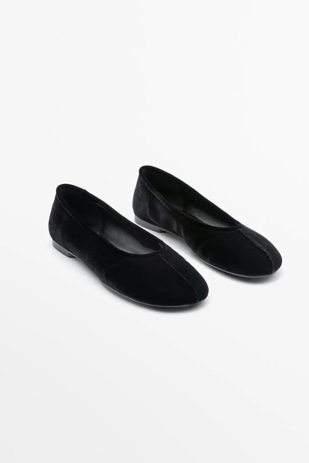 Балетки бархатные, Massimo Dutti