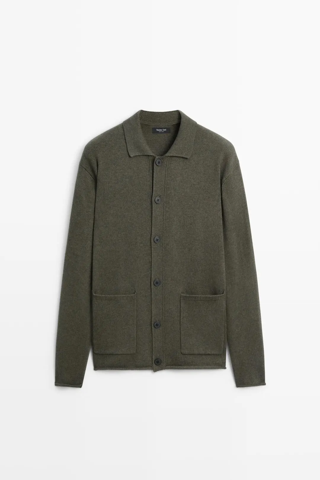 Кардиган из смесовой шерсти с воротником поло, Massimo Dutti
