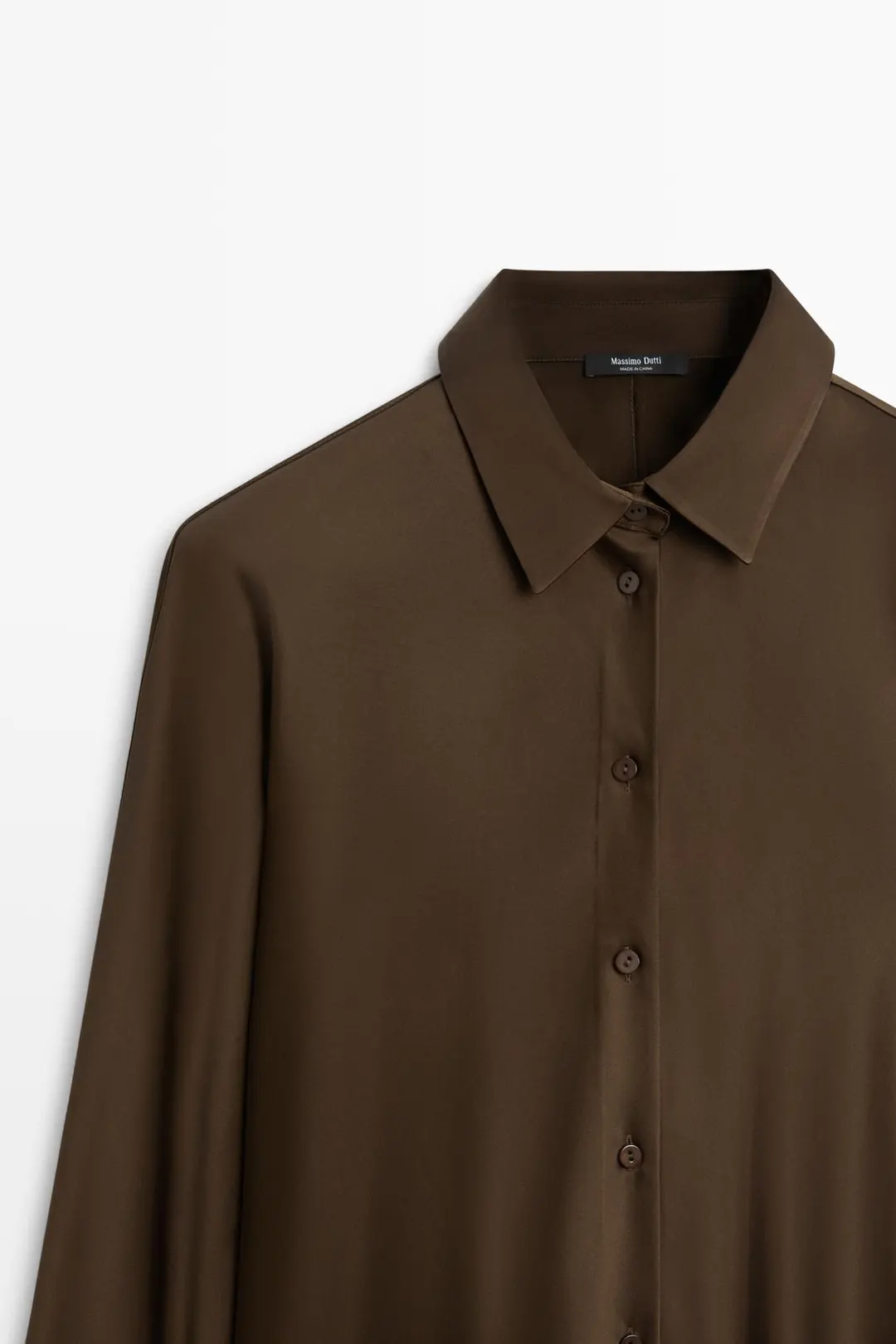 Рубашка струящаяся атласная, Massimo Dutti