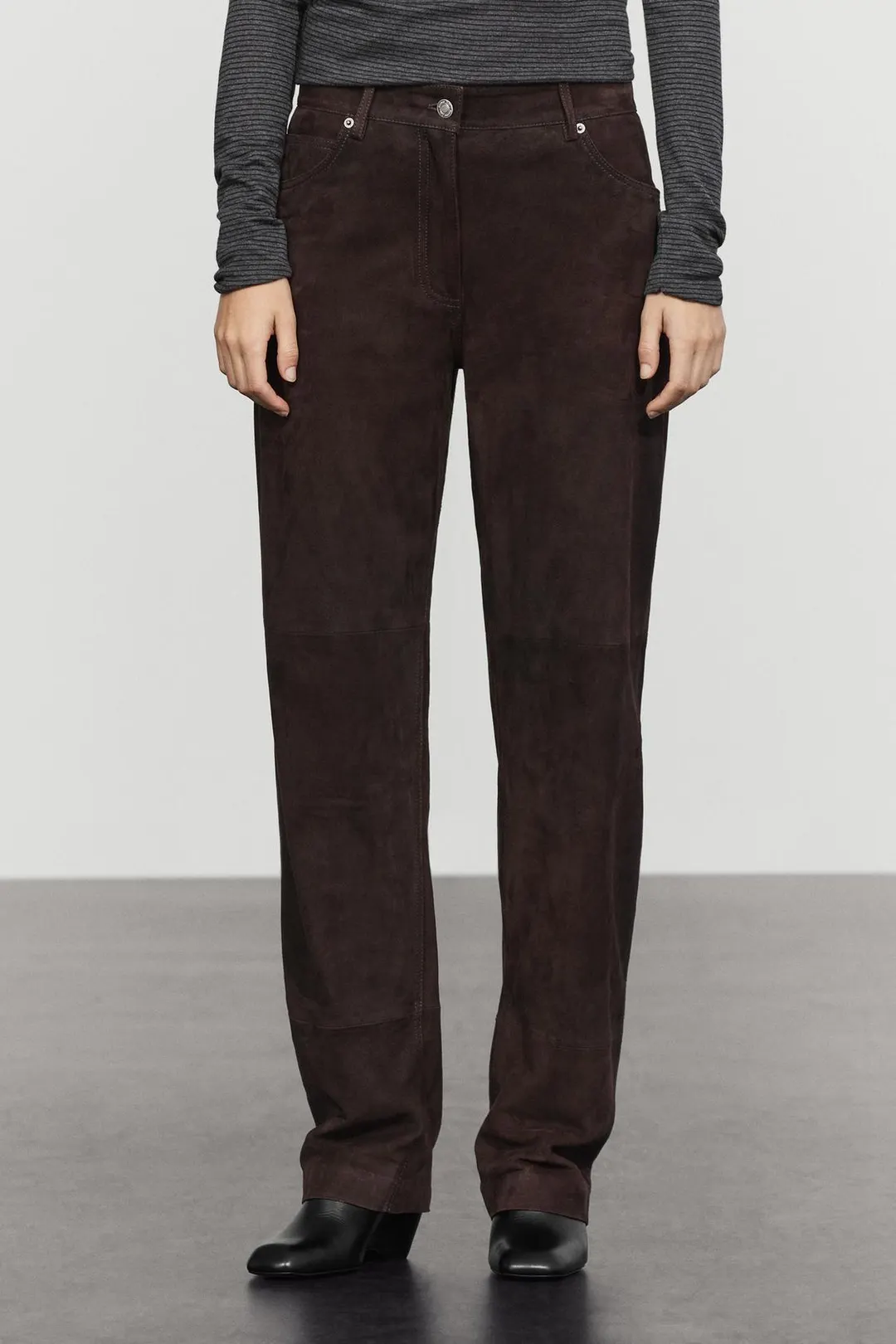 Брюки из замши, Massimo Dutti