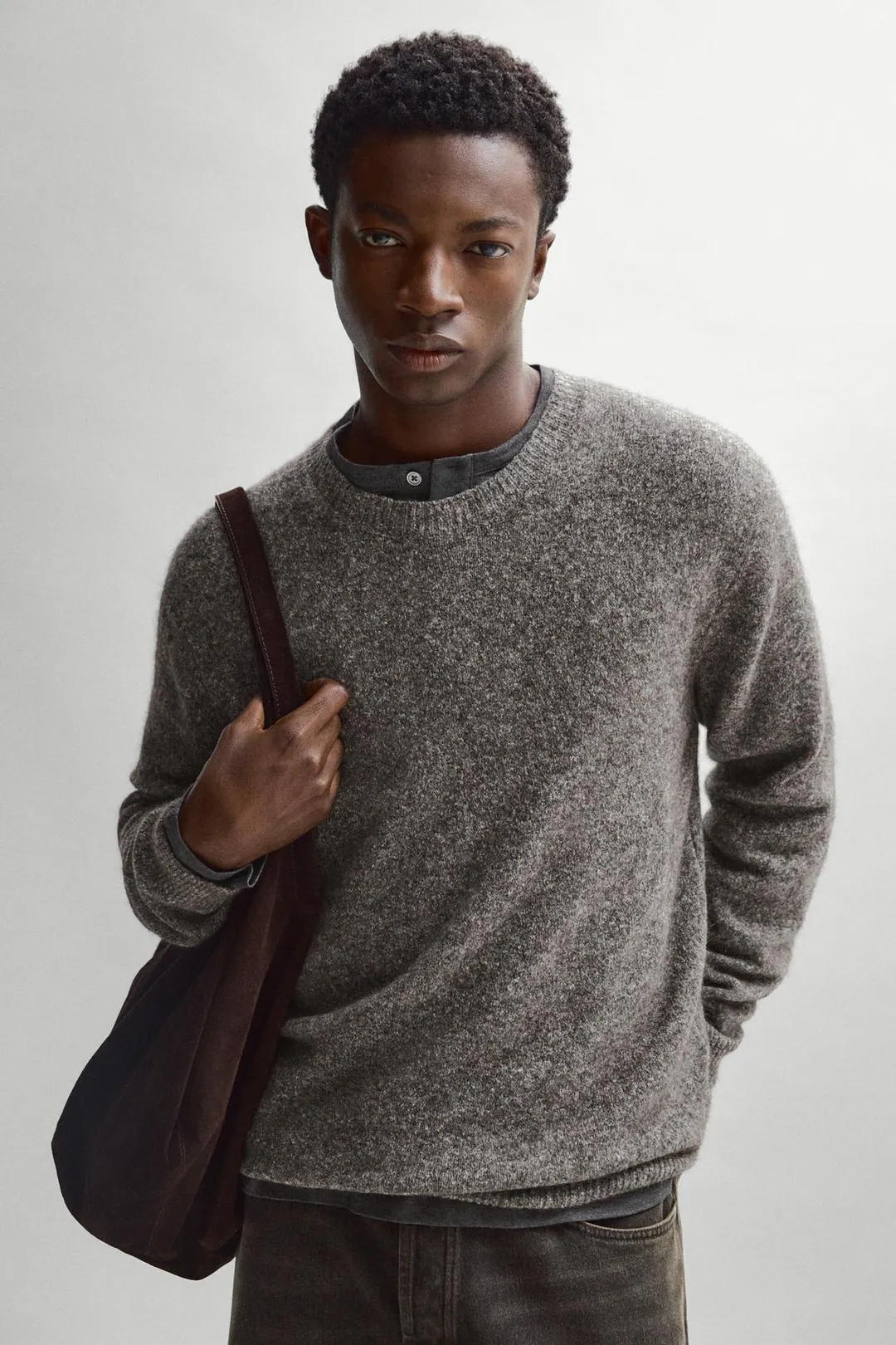 Хлопковый свитер с круглым вырезом, Massimo Dutti