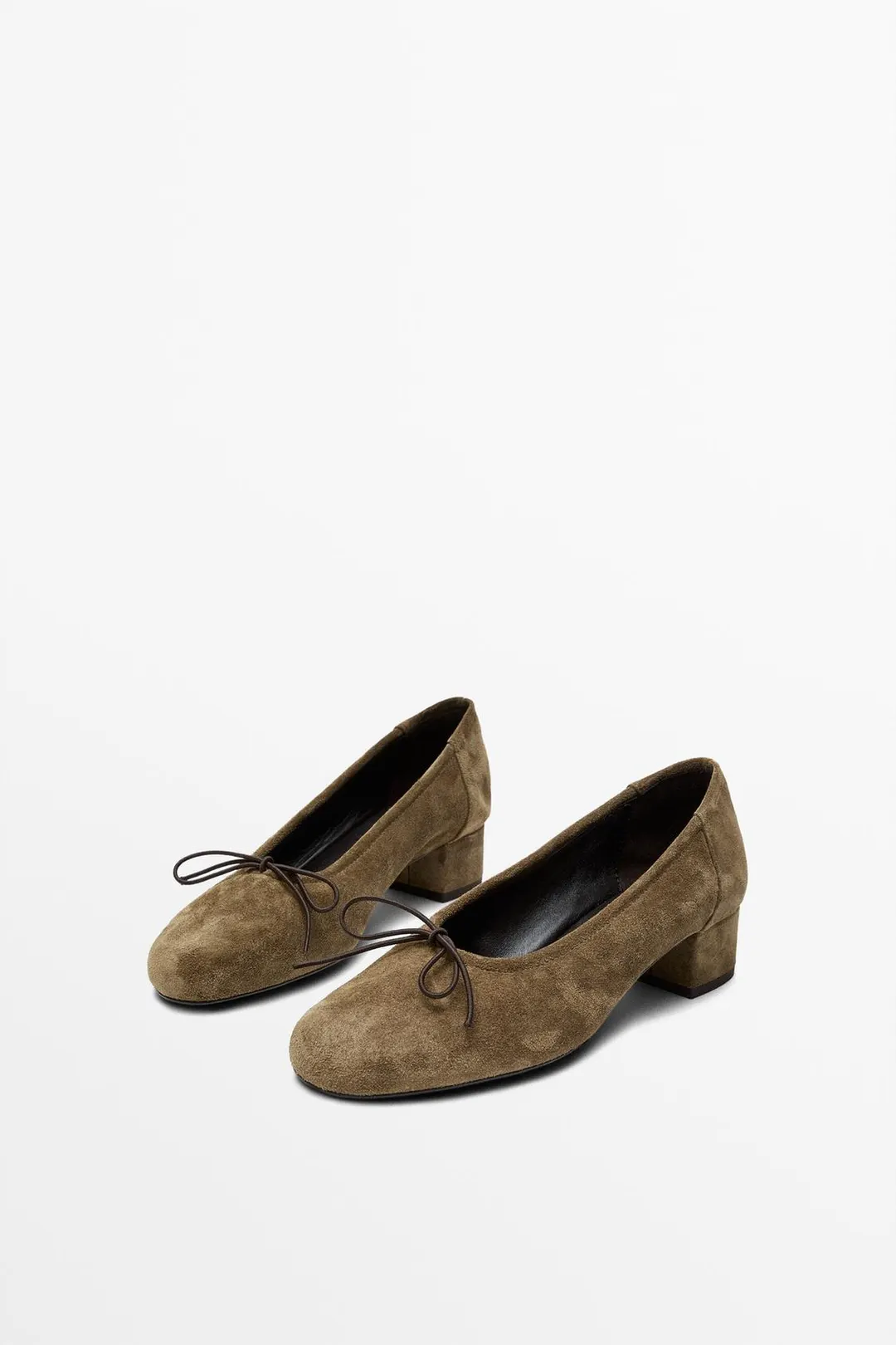Балетки на высоком каблуке, Massimo Dutti