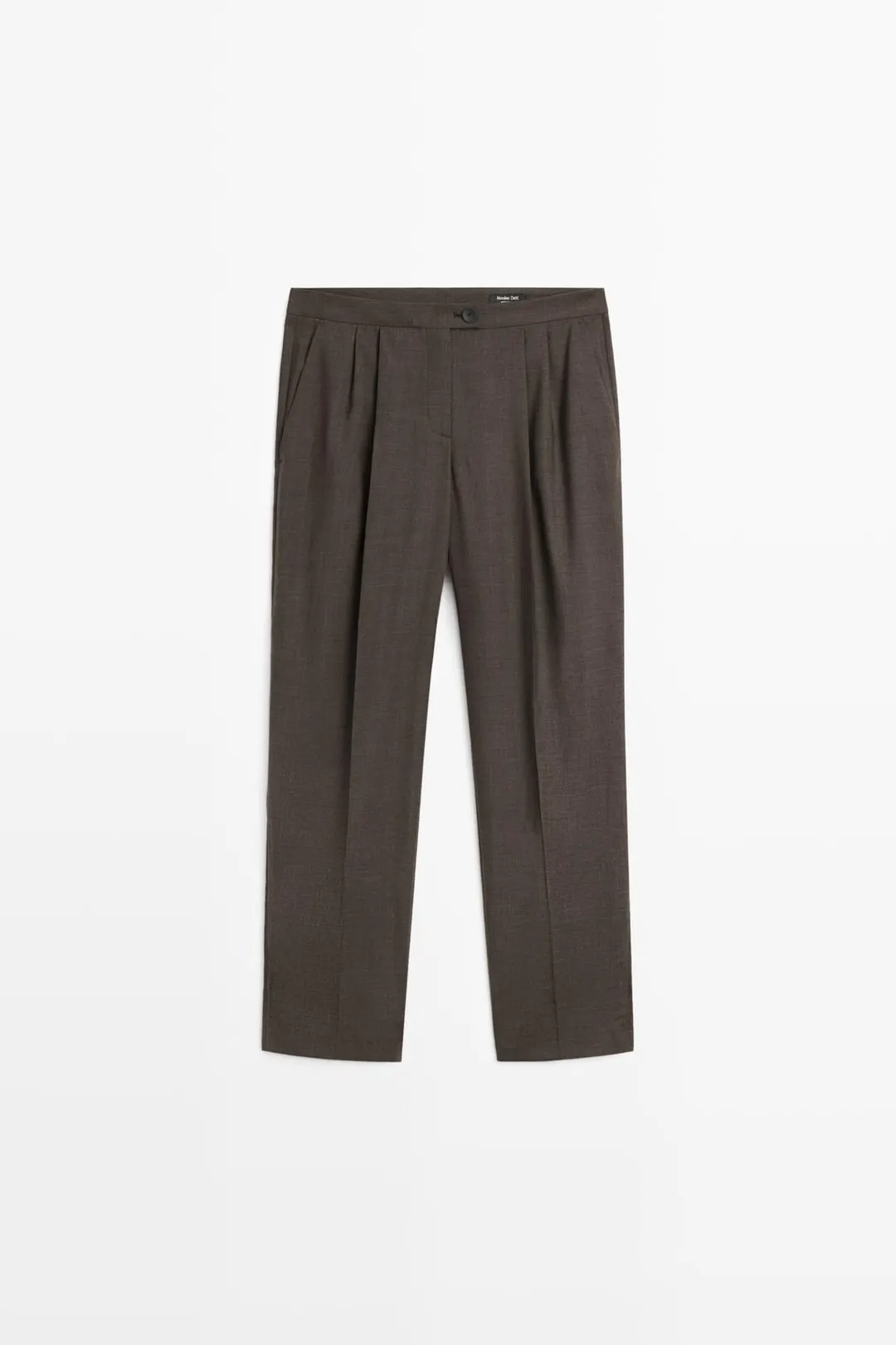 Брюки со складками из 100% тонкой шерсти, Massimo Dutti