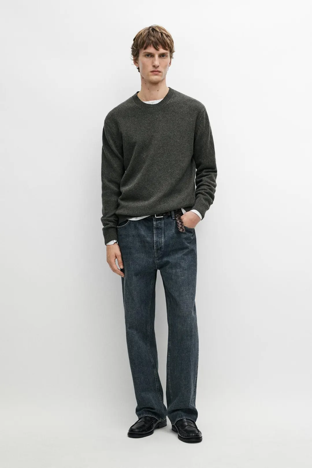 Свитер из 100% шерсти из пряжи мулине, Massimo Dutti