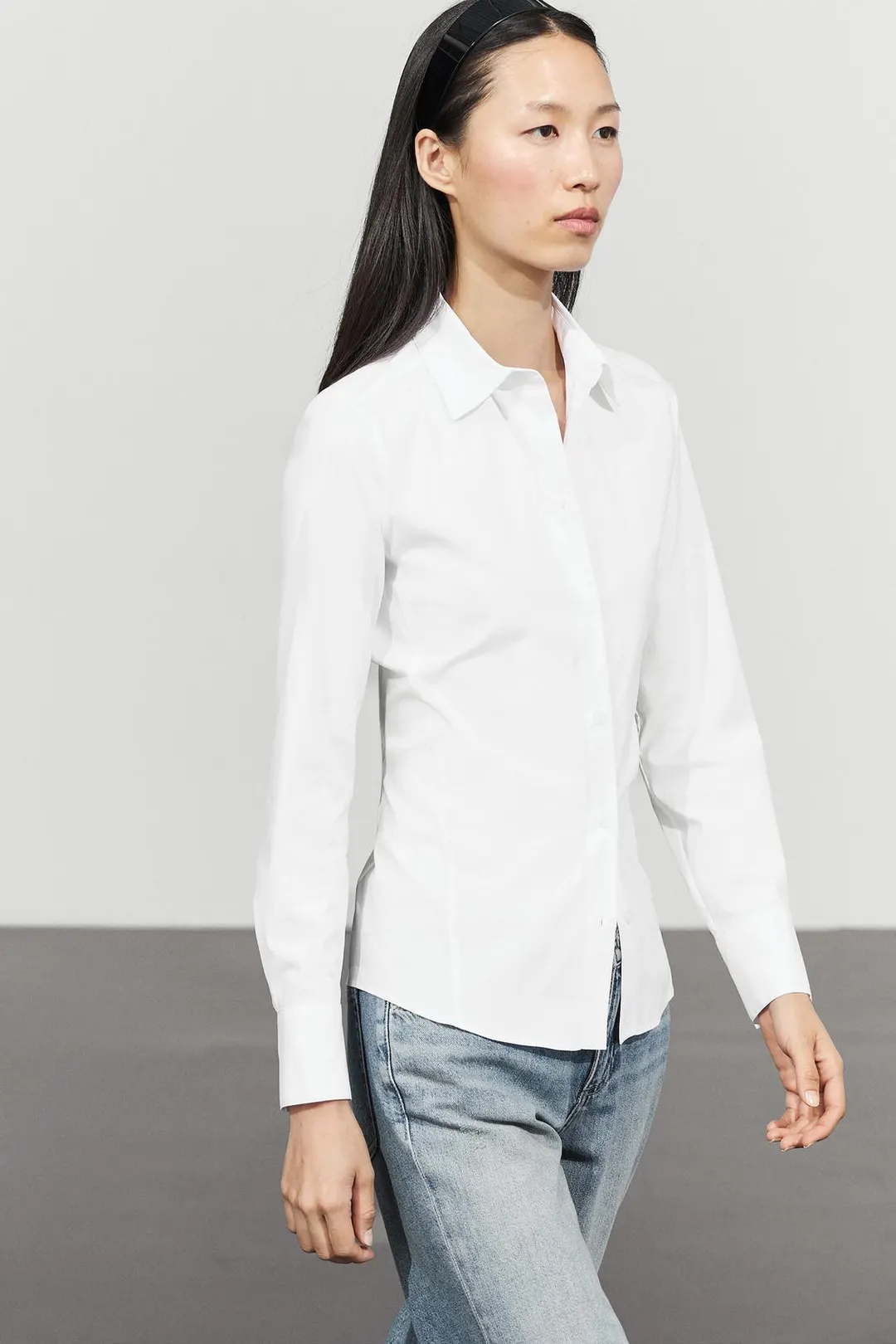 Рубашка из смесового хлопкового поплина, Massimo Dutti