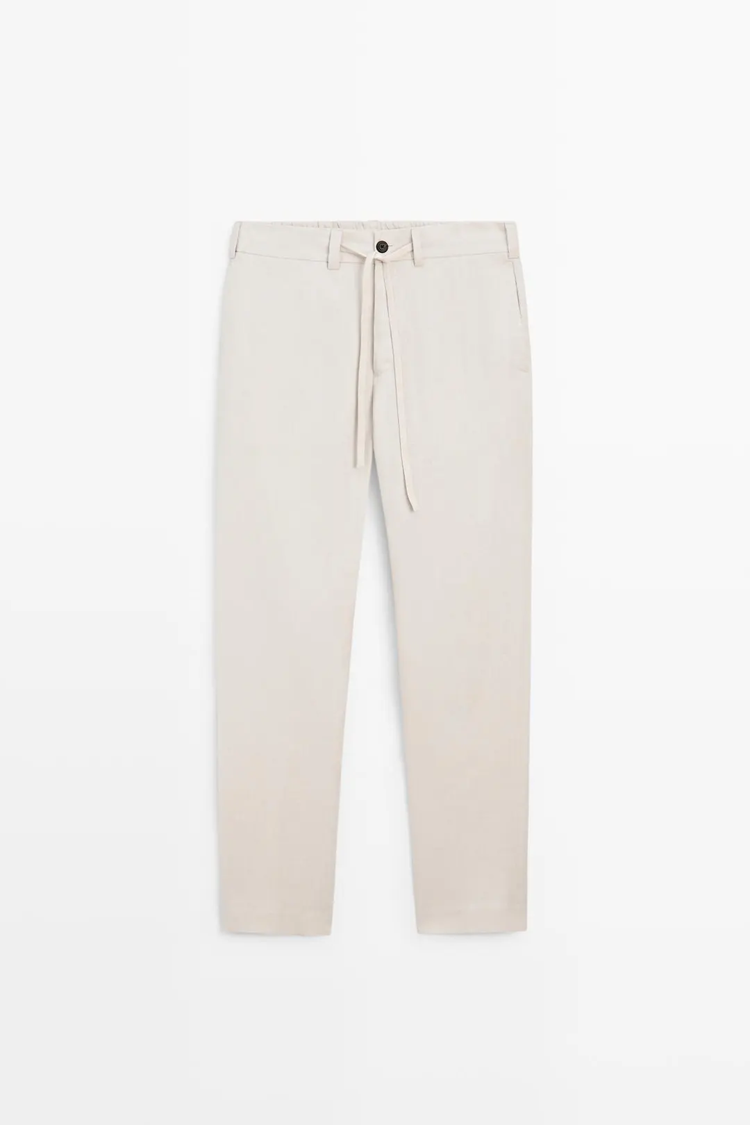 Брюки из 100% льна с эластичным поясом, Massimo Dutti
