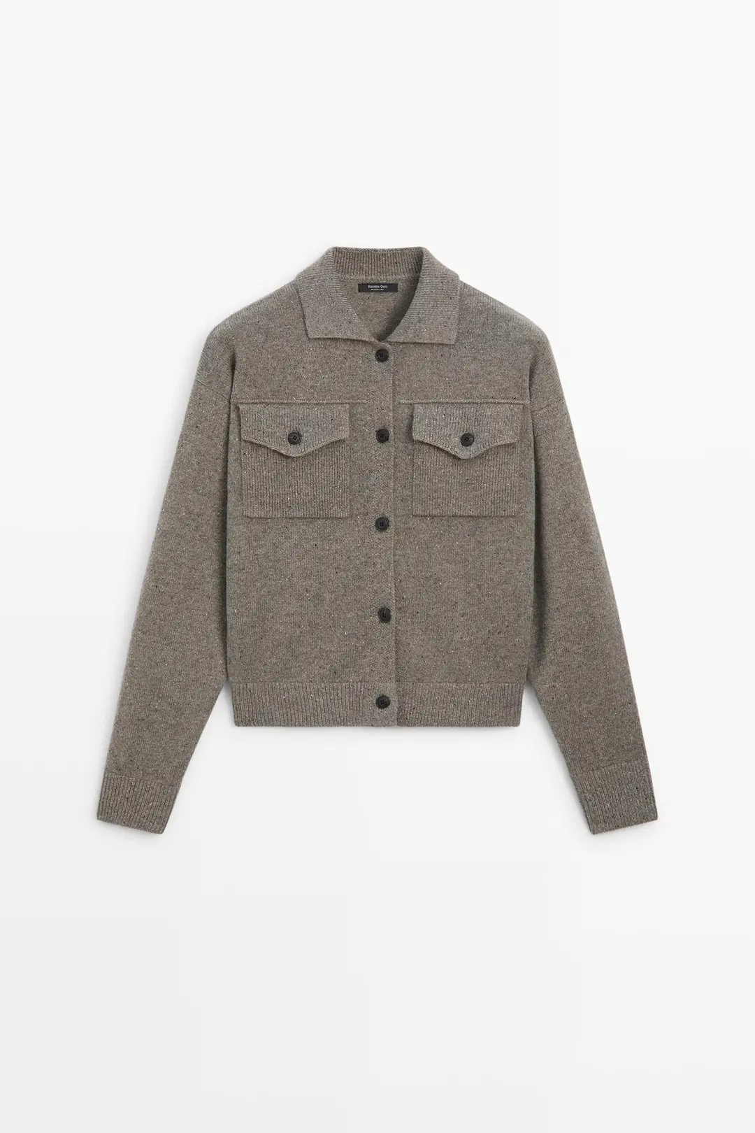 Вязаный кардиган из смесовой шерсти с карманами, Massimo Dutti