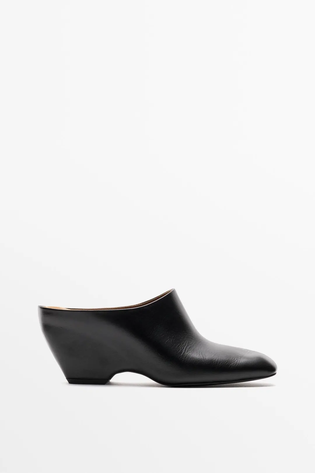 Мюли кожаные на танкетке, Massimo Dutti