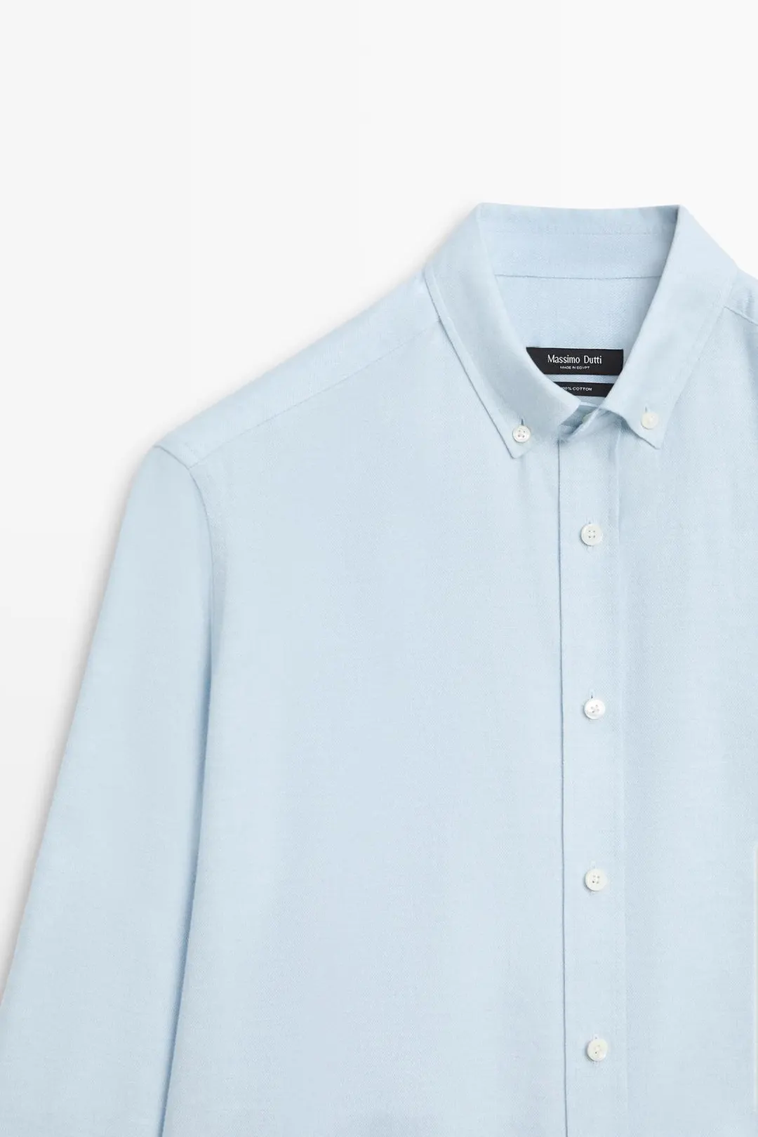 Рубашка прямого кроя из 100% меланжевого хлопка, Massimo Dutti