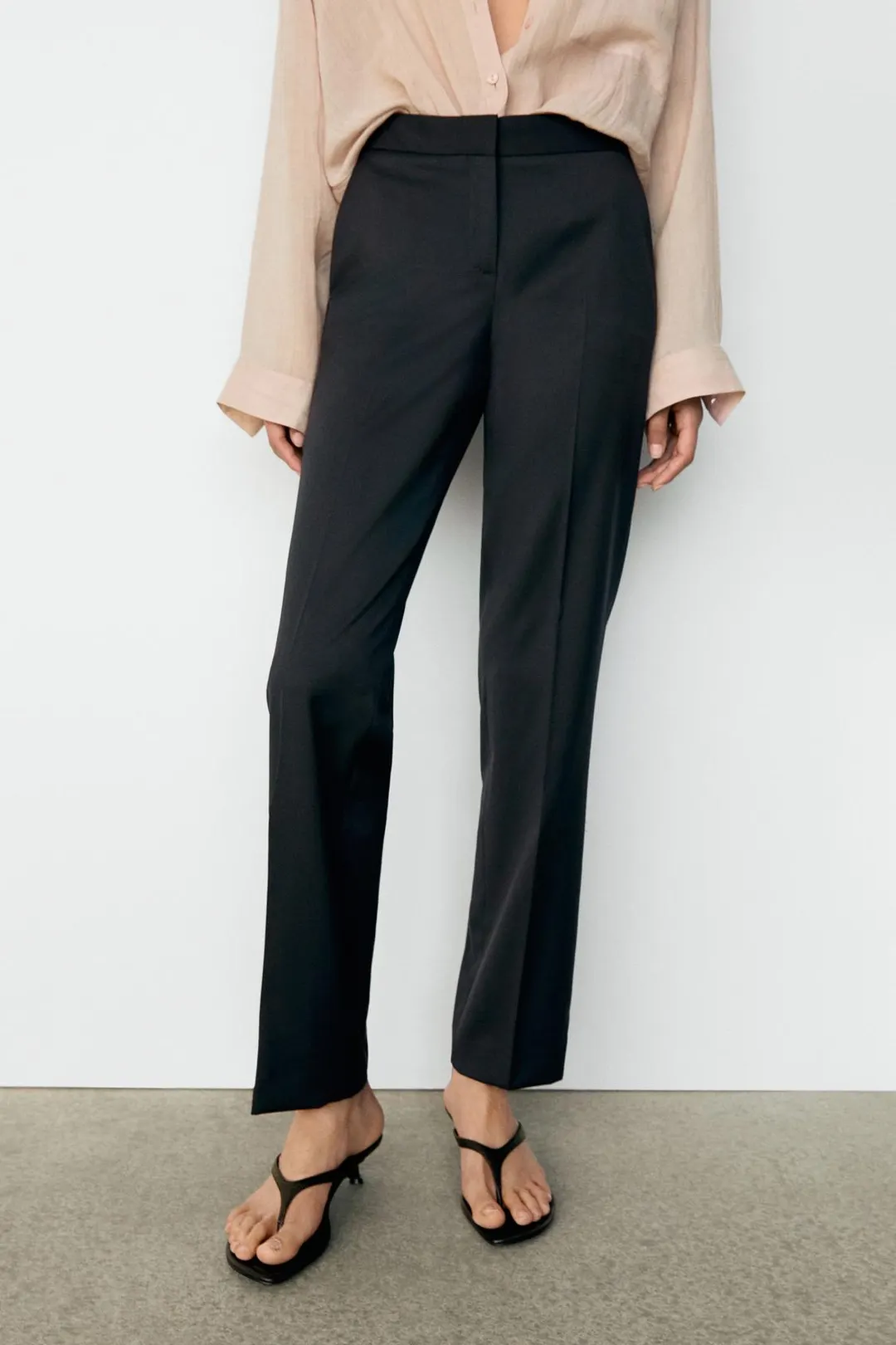 Прямые брюки из 100% тонкой шерсти, Massimo Dutti
